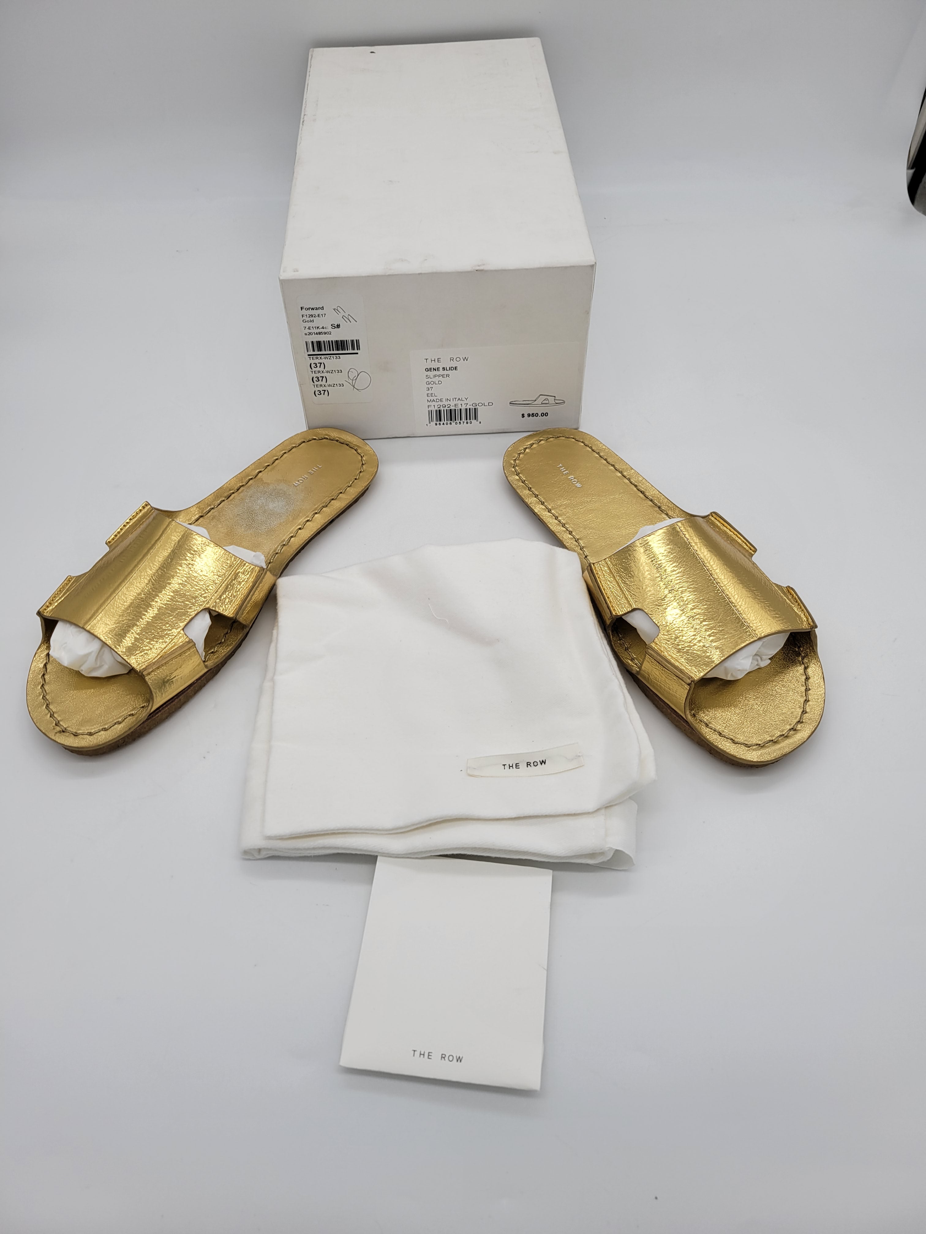 The Row Gene Slides in Gold SIZE 37