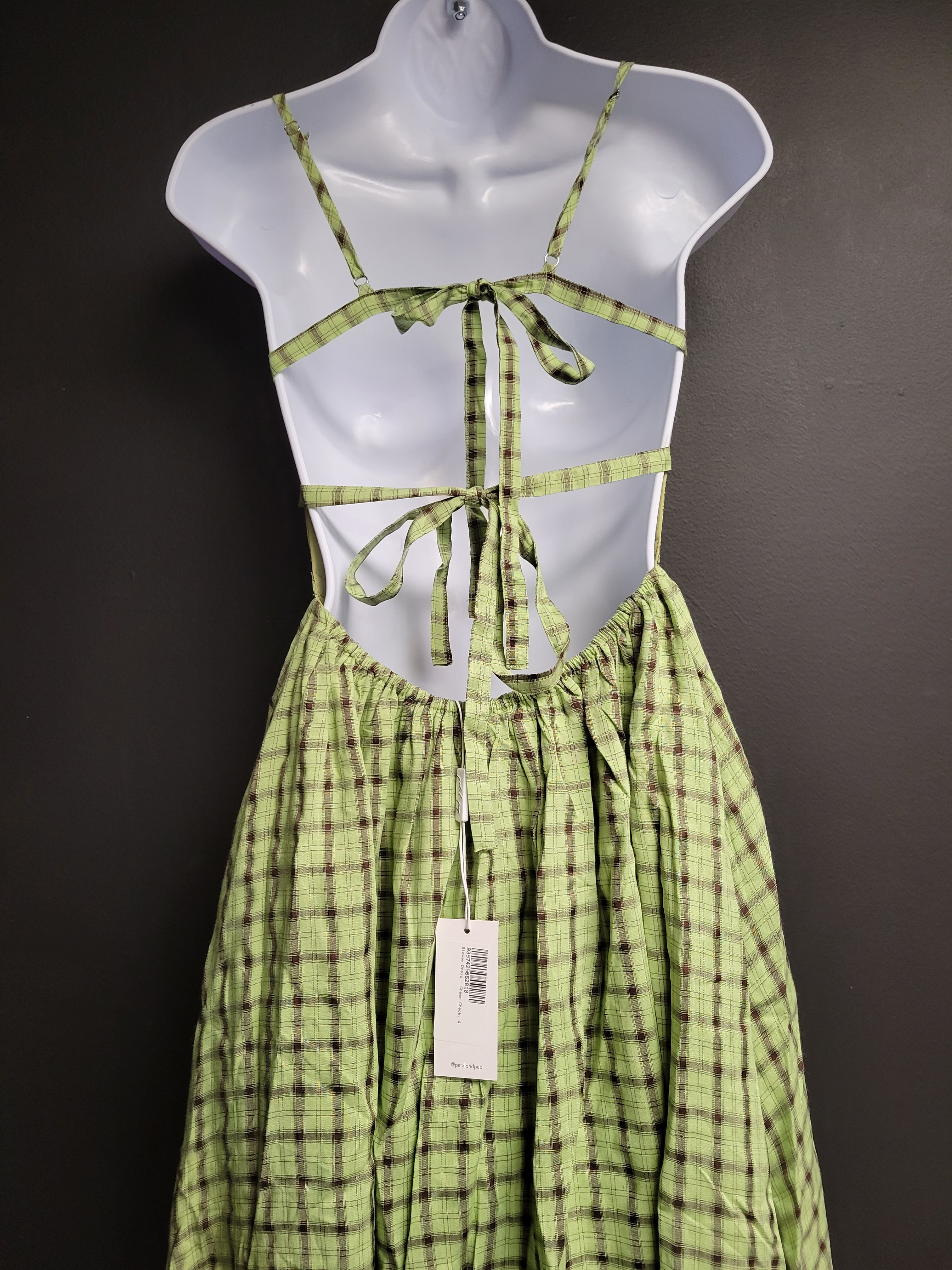 Petal and Pup Womens Stevey Dress - Green Check NEW MULTIPLE SIZES