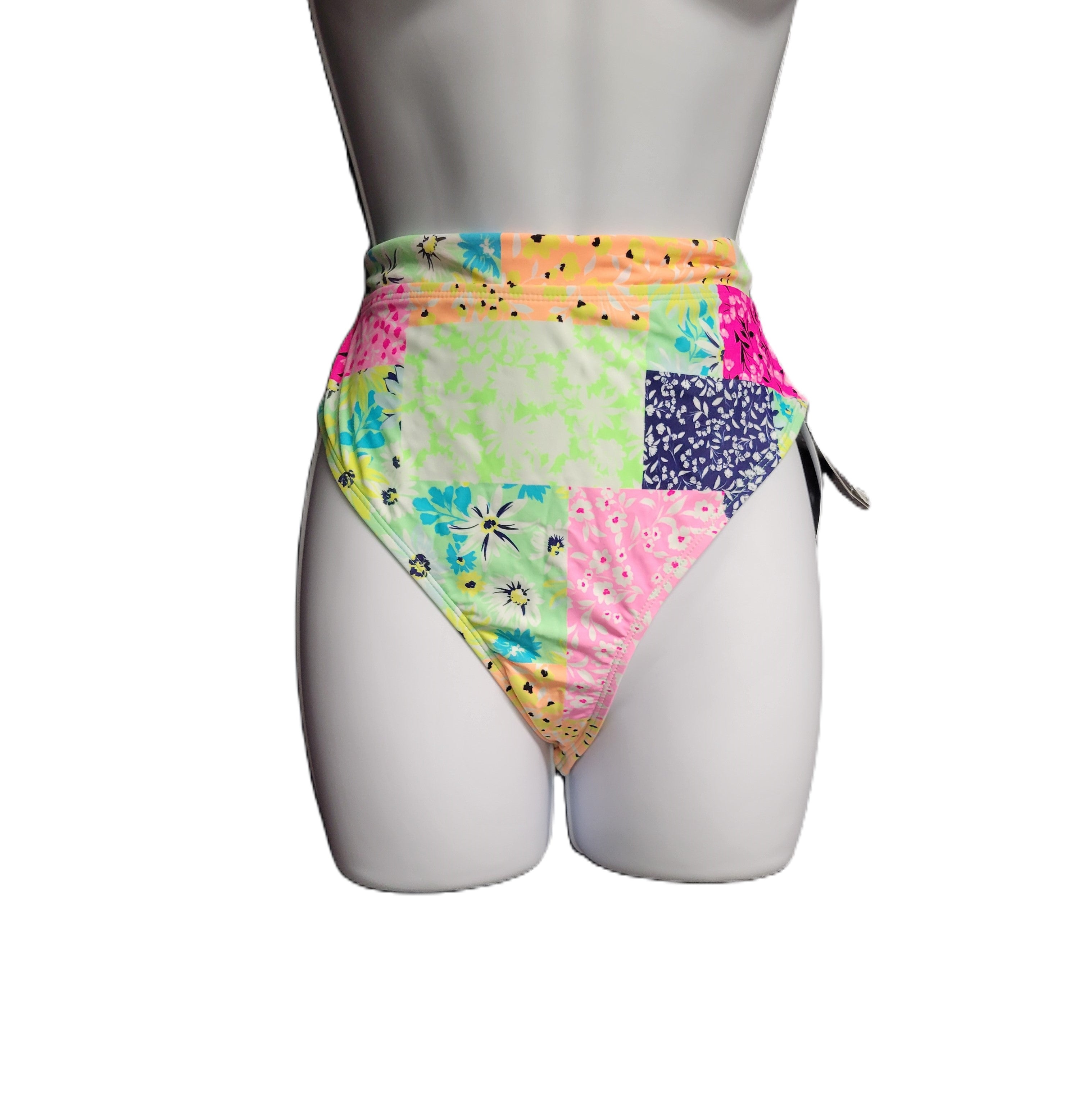 California Waves Juniors' Printed High-Waist Bikini Bottoms Size Large