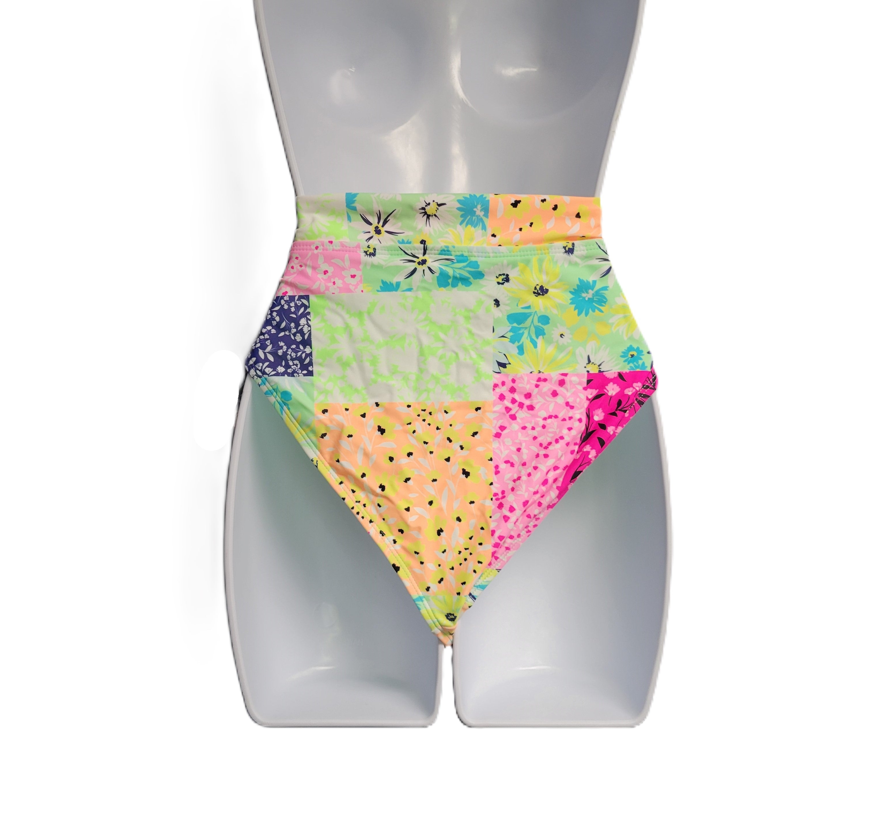 California Waves Juniors' Printed High-Waist Bikini Bottoms Size Large