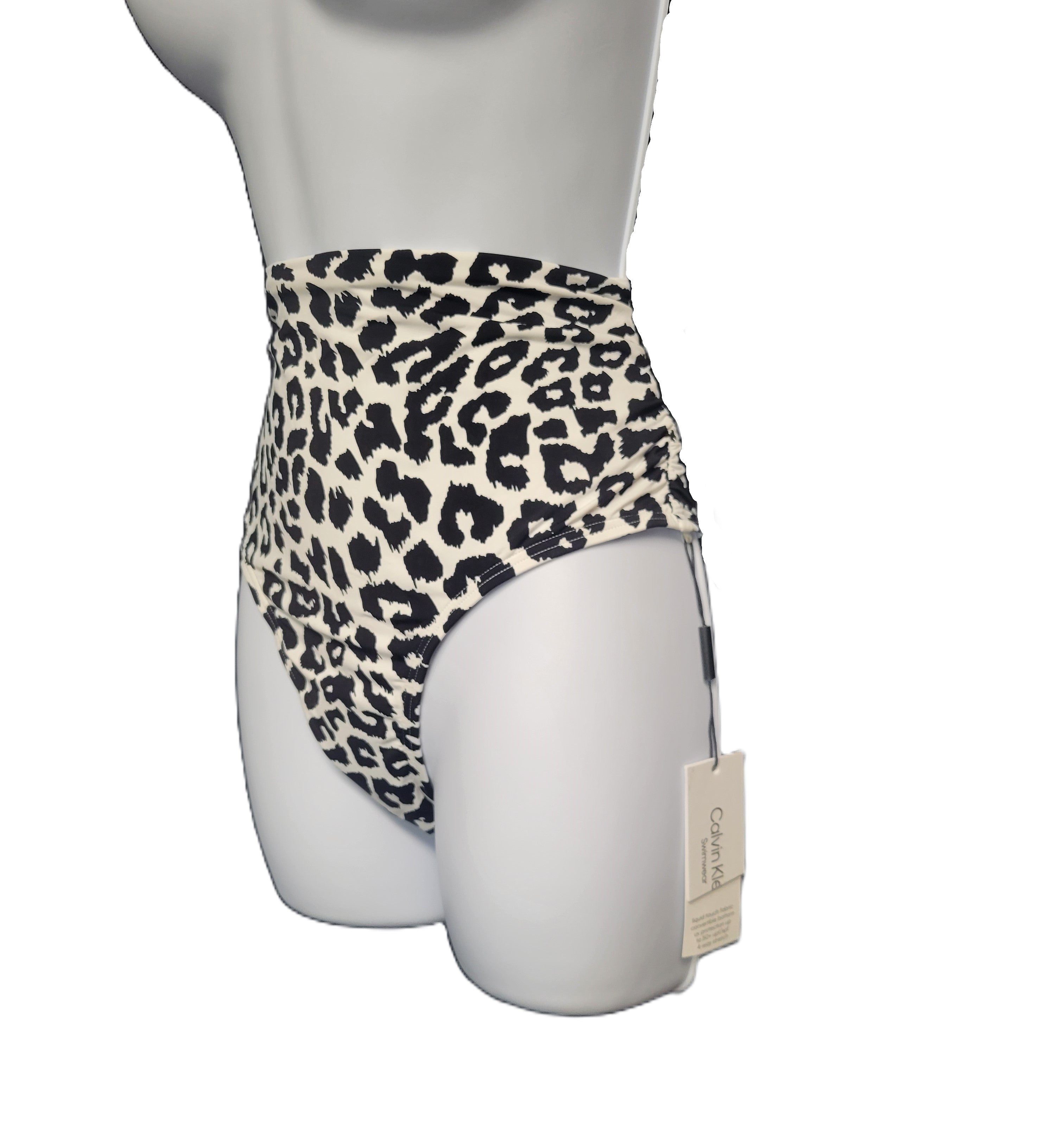 Calvin Klein Animal-Print Bikini Bottoms - Soft White Leopard Size X-Large