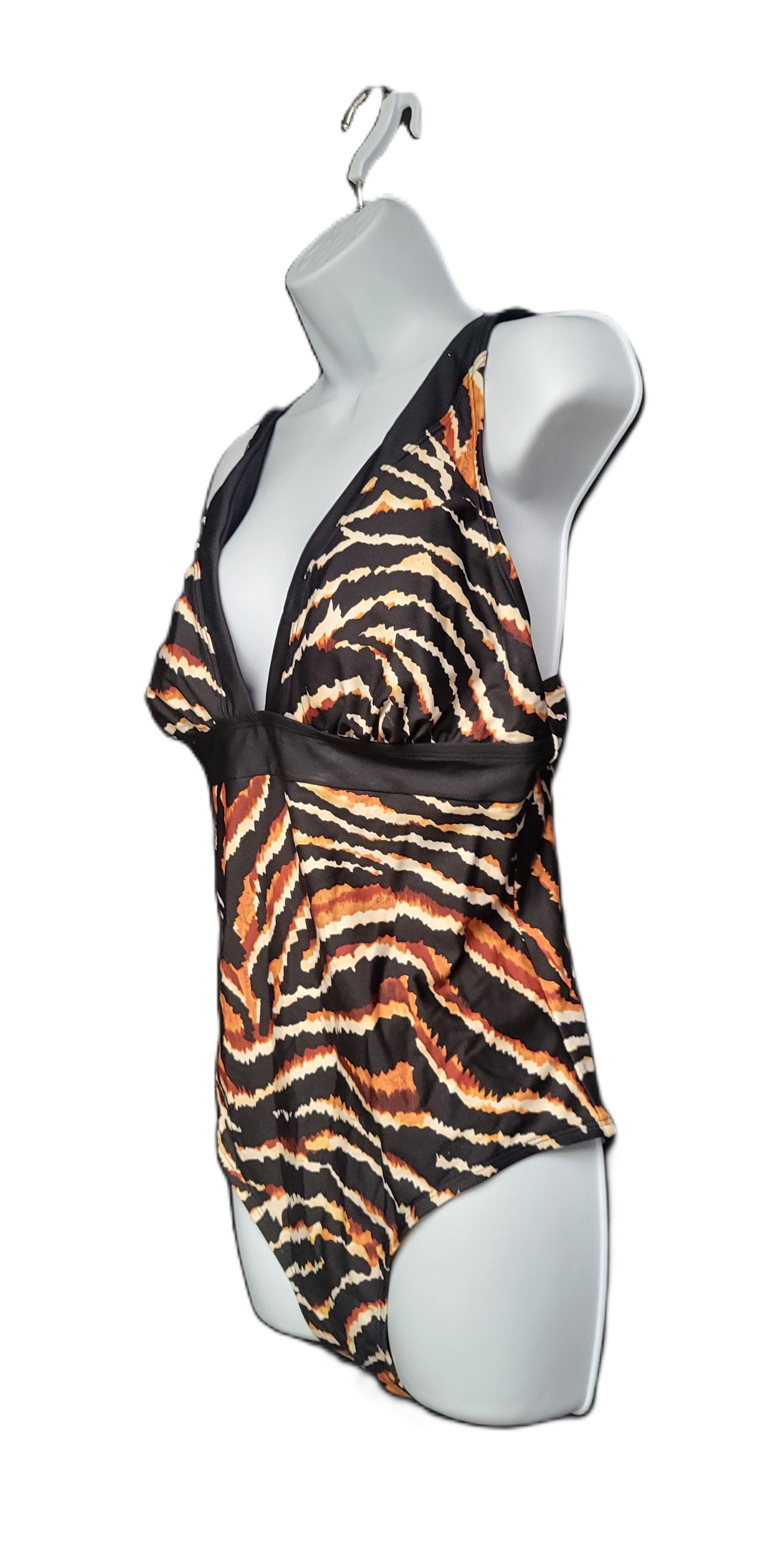 DKNY Tiger-Print One-Piece Swimsuit - Size 14