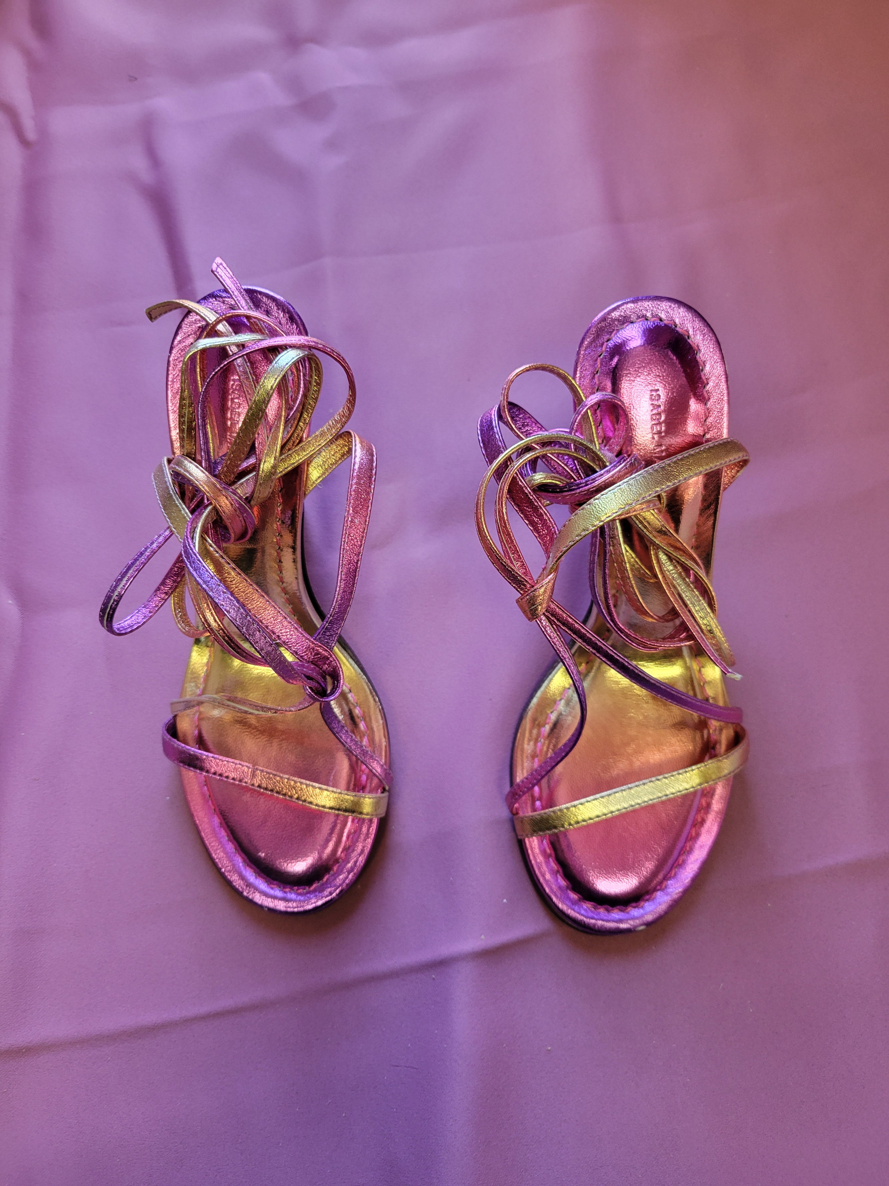 Isabel Marant Aliza Sandal in Metallic Pink Women Size 36