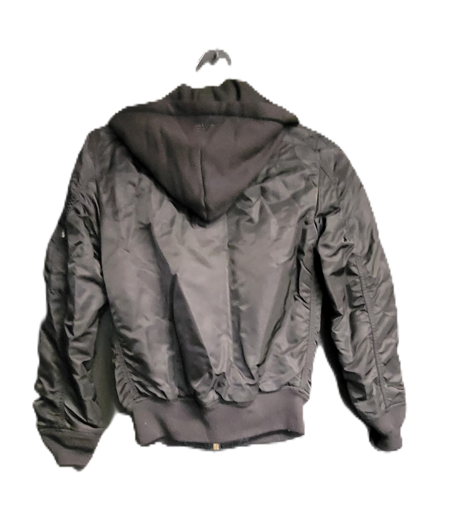 ALPHA INDUSTRIES MA-1 Natus Jacket in Black & New Silver Lining Size X-Small