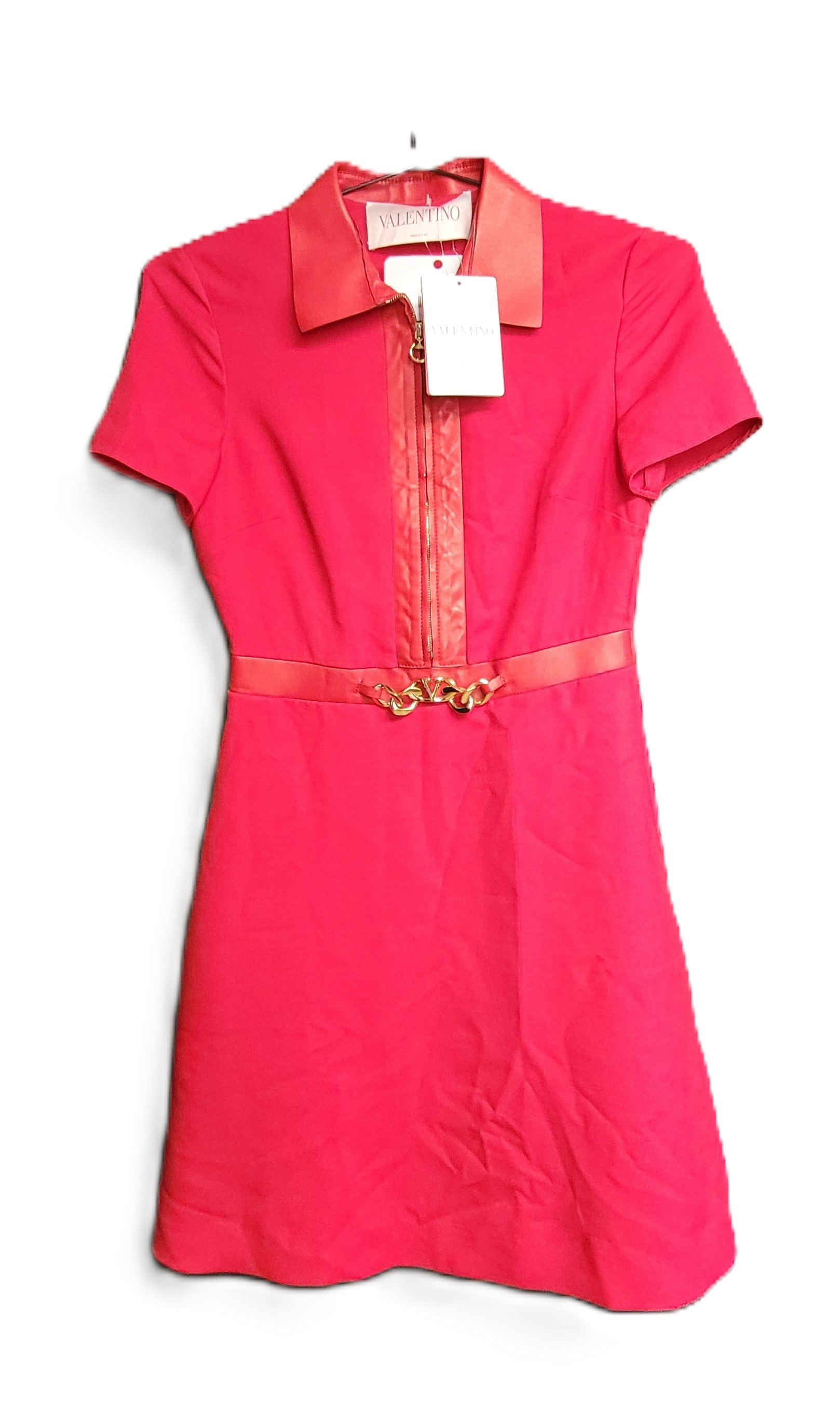 Valentino Short Sleeve Mini Dress in Rosso SIZE 40
