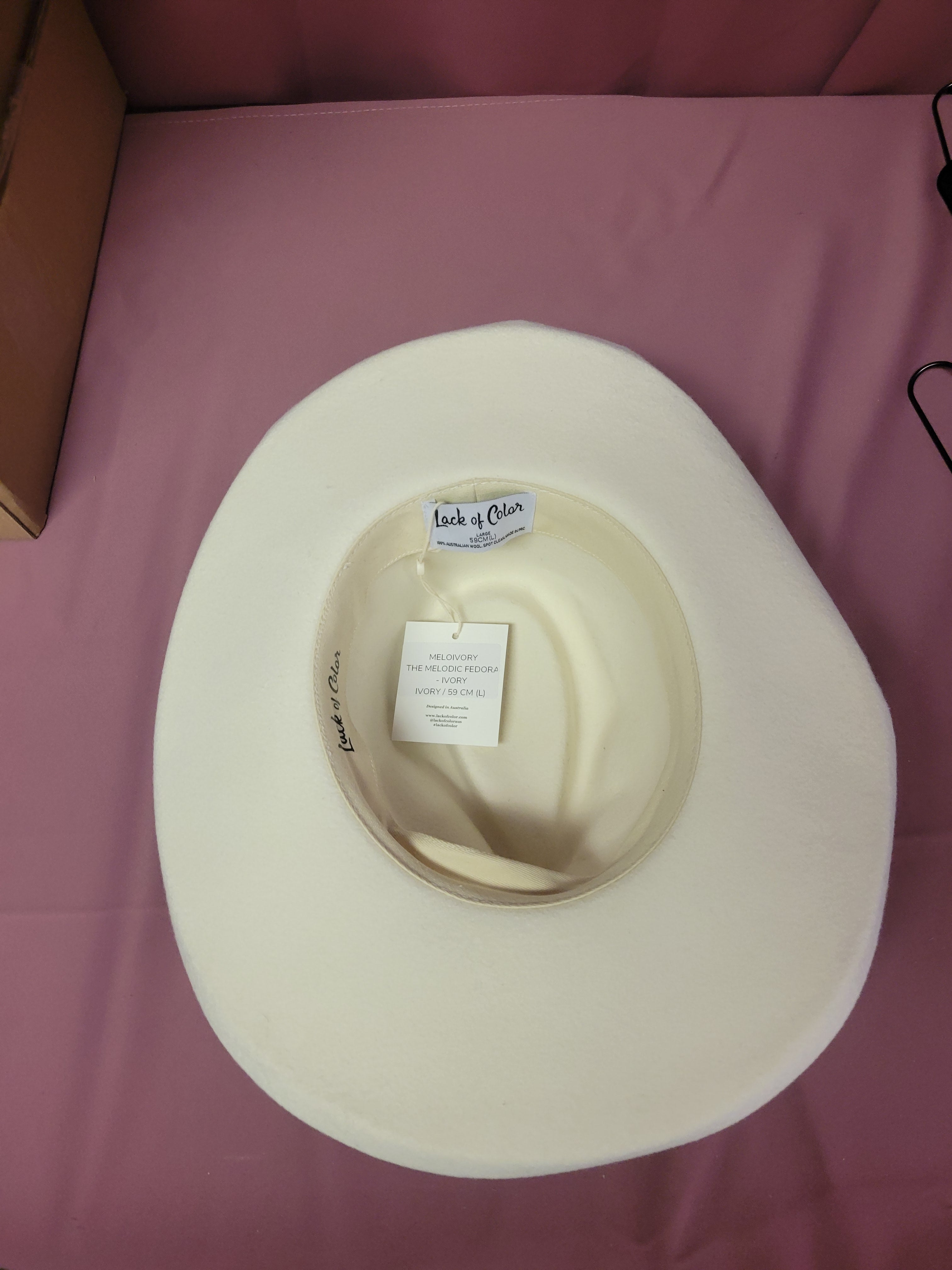 Lack of Color Melodic Fedora in Ivory Size Large