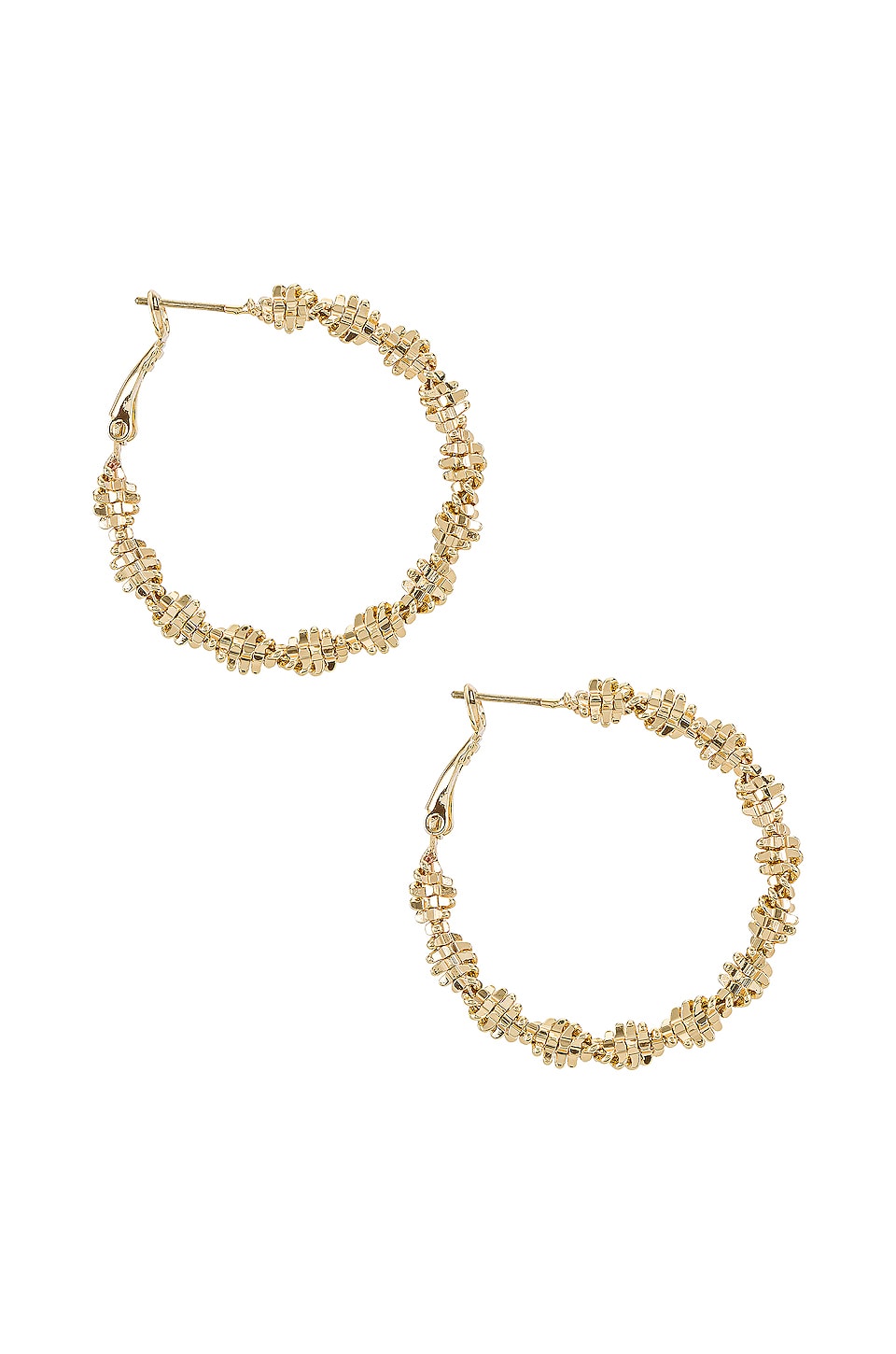 Amber Sceats Textured Hoop Earrings in Gold