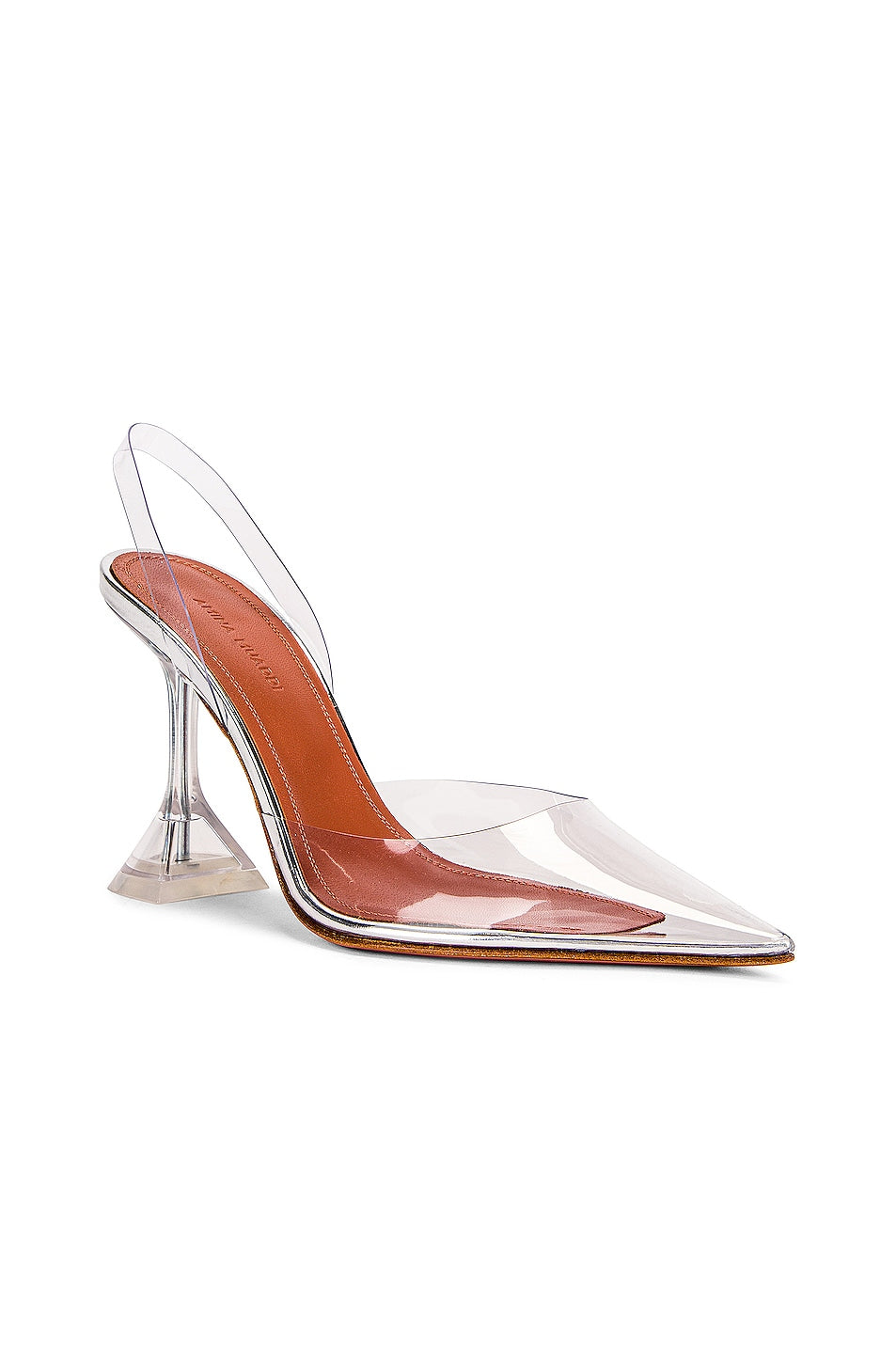 AMINA MUADDI Holli Glass Heel in Transparent SIZE 35.5