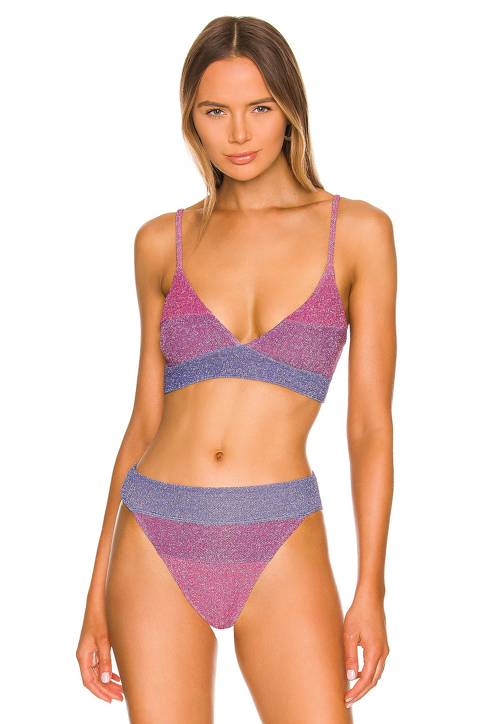 BEACH RIOT X REVOLVE Riza Bikini Top in Gemstone Colorblock Size Small