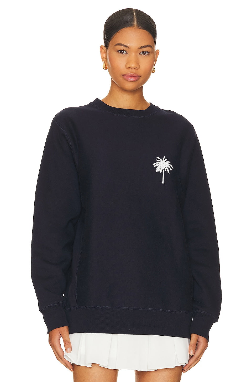 Eleven Eleven Palm Tree Crew in Classic Navy Size X-Small