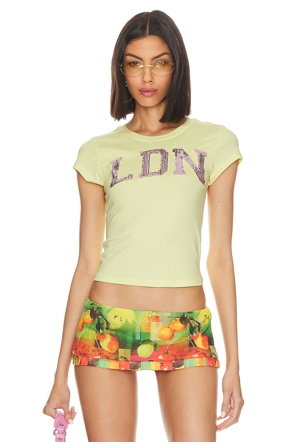 Jaded London Tink Baby Tee in Yellow Size US 6