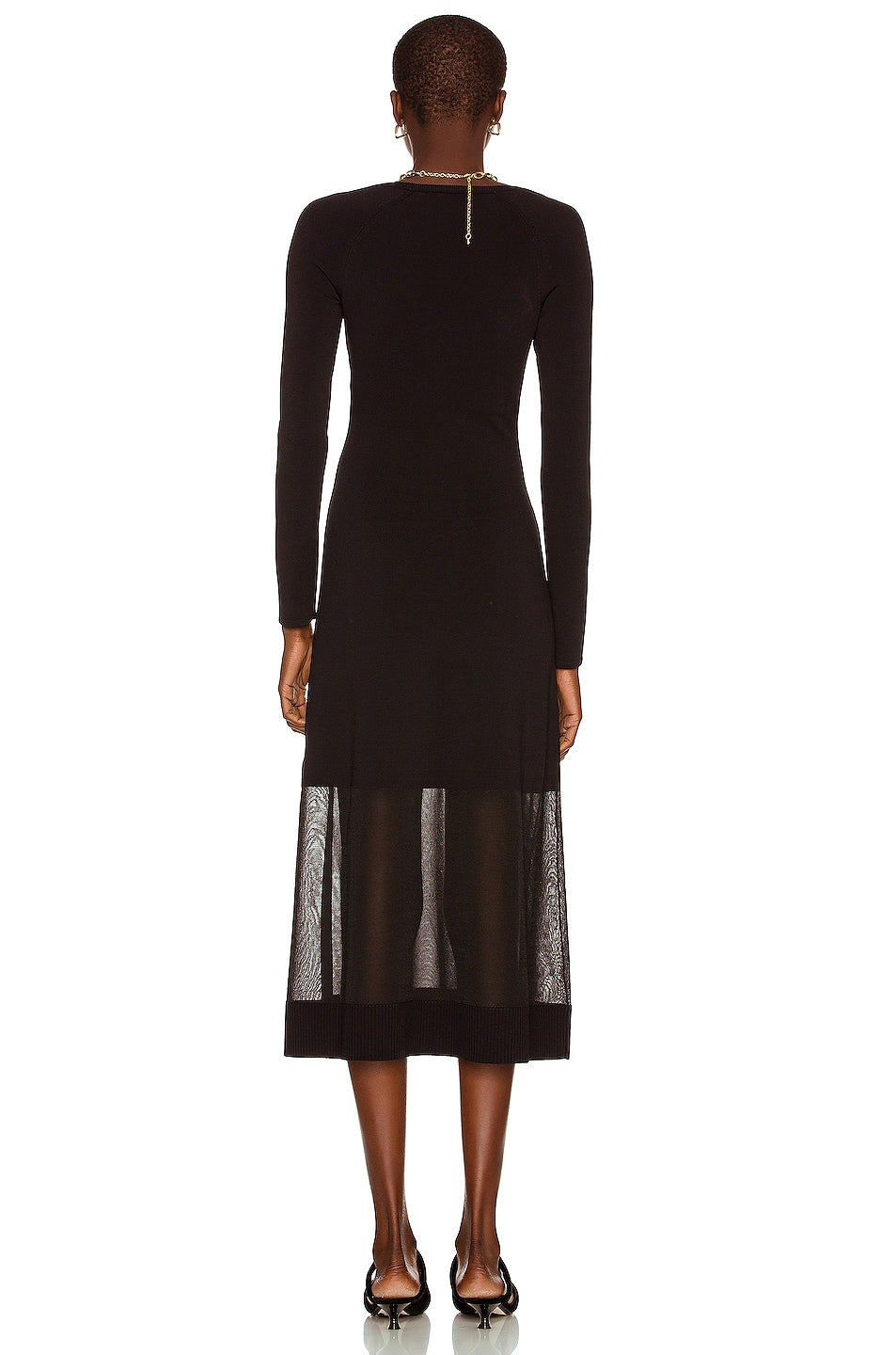 SIMKHAI Aaliyah Midi Dress in Black SIZE X-SMALL