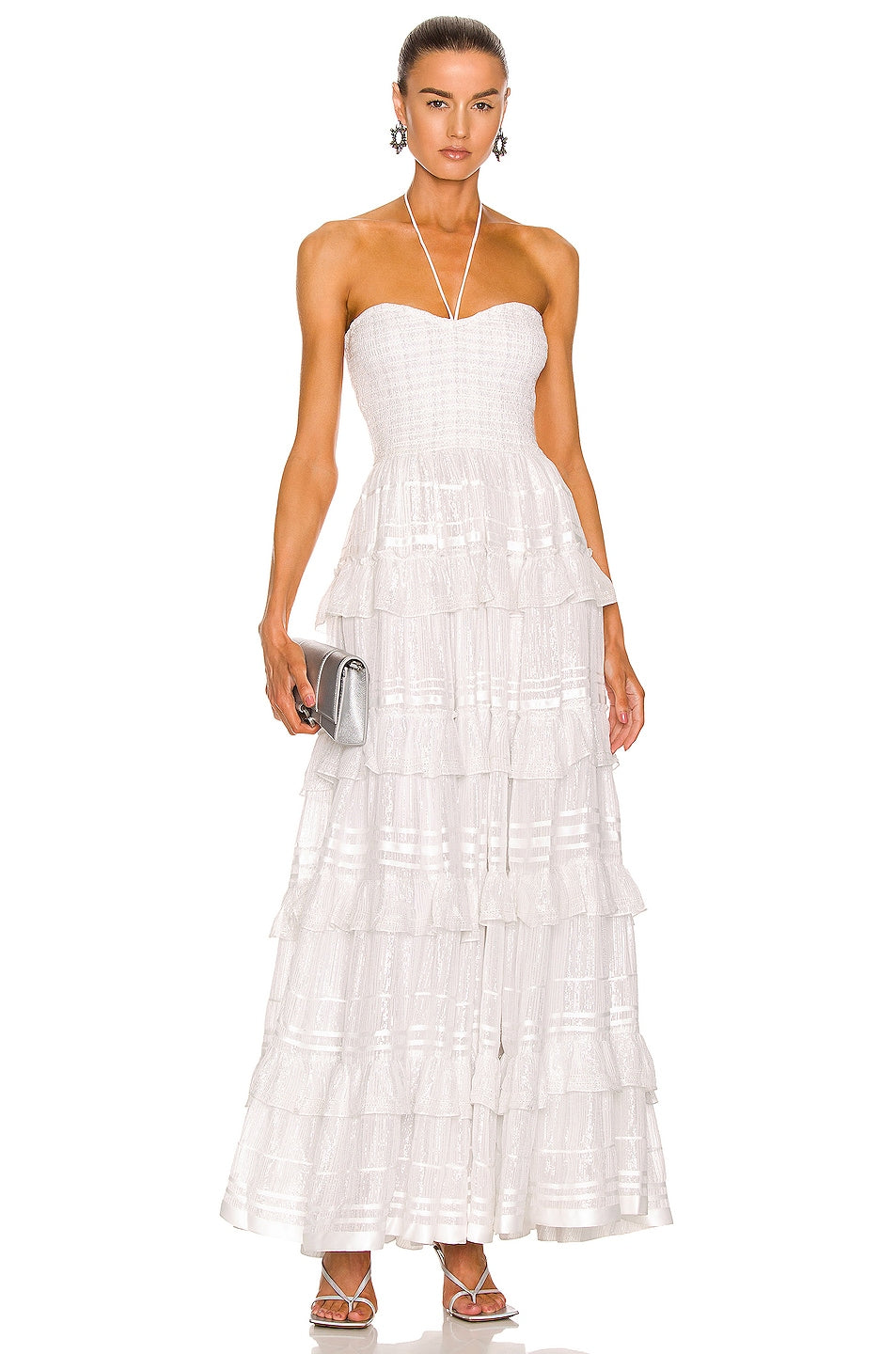 ROCOCO SAND True Maxi Dress in White SIZE X-SMALL