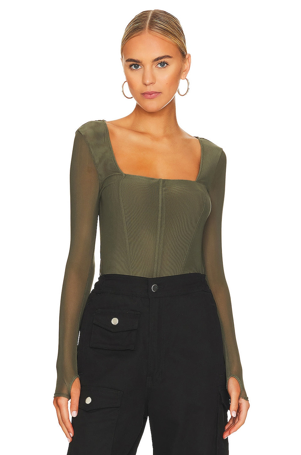 Steve Madden Hayden Top in Olive Night Size Small