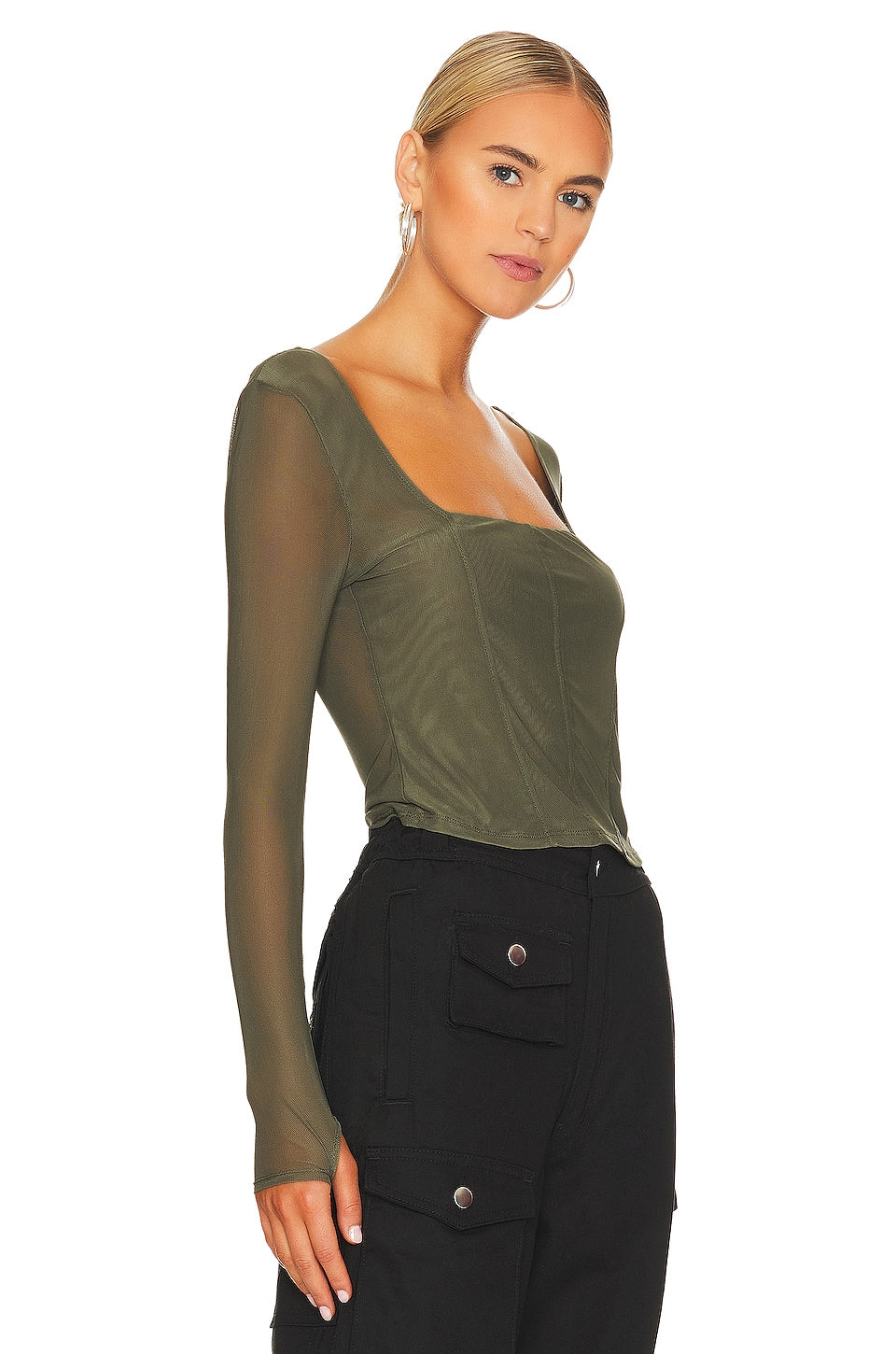 Steve Madden Hayden Top in Olive Night Size Small