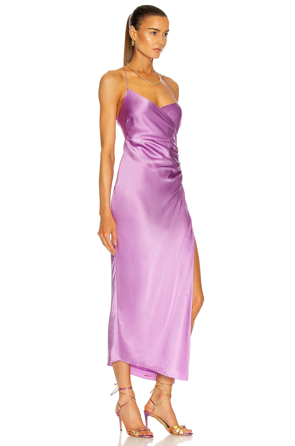The Sei Strappy Gathered Dress in Lilac SIZE 6