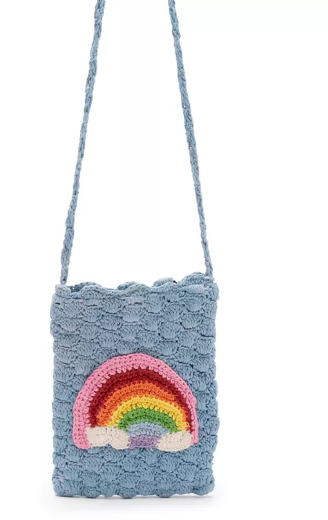 Skinnydip London Women's Crochet Mini Crossbody Pouch in Blue Rainbow