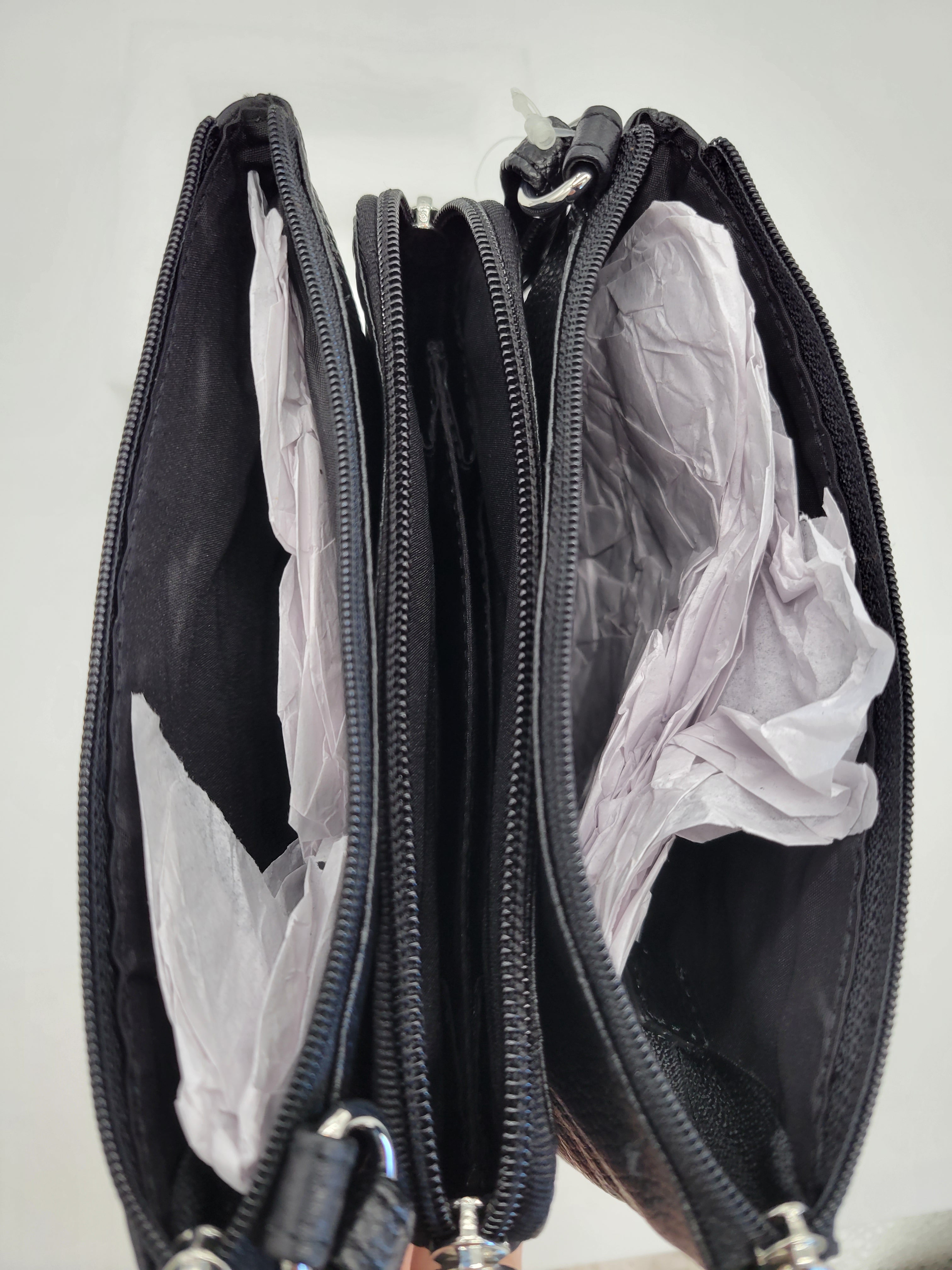 Giani Bernini Triple-Zip Pebble Leather Dasher Crossbody