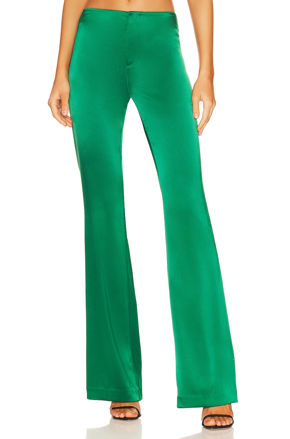Alice + Olivia Teeny Fit Flare Bootcut Pant in Emerald SIZE MEDIUM