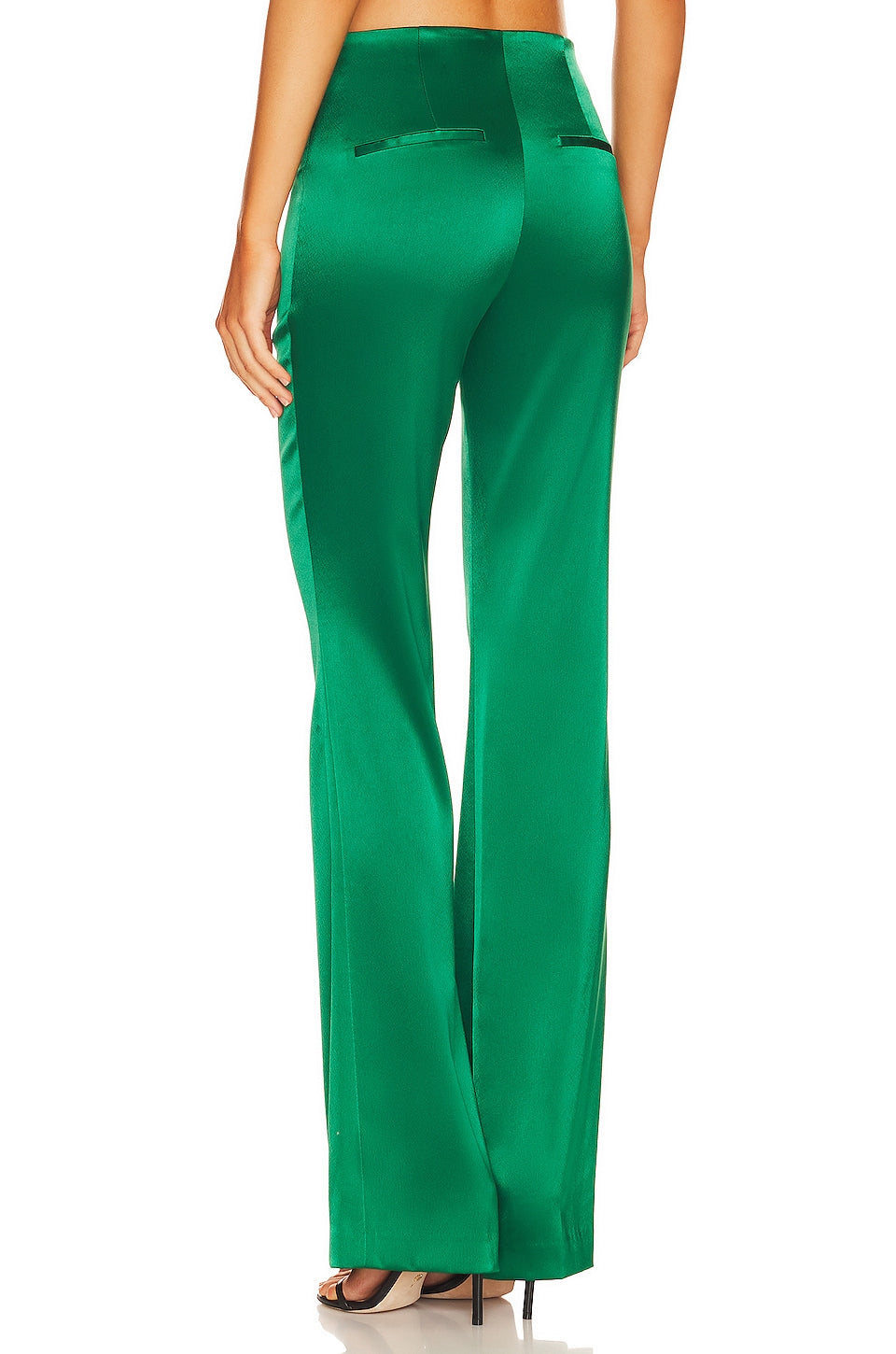 Alice + Olivia Teeny Fit Flare Bootcut Pant in Emerald SIZE MEDIUM