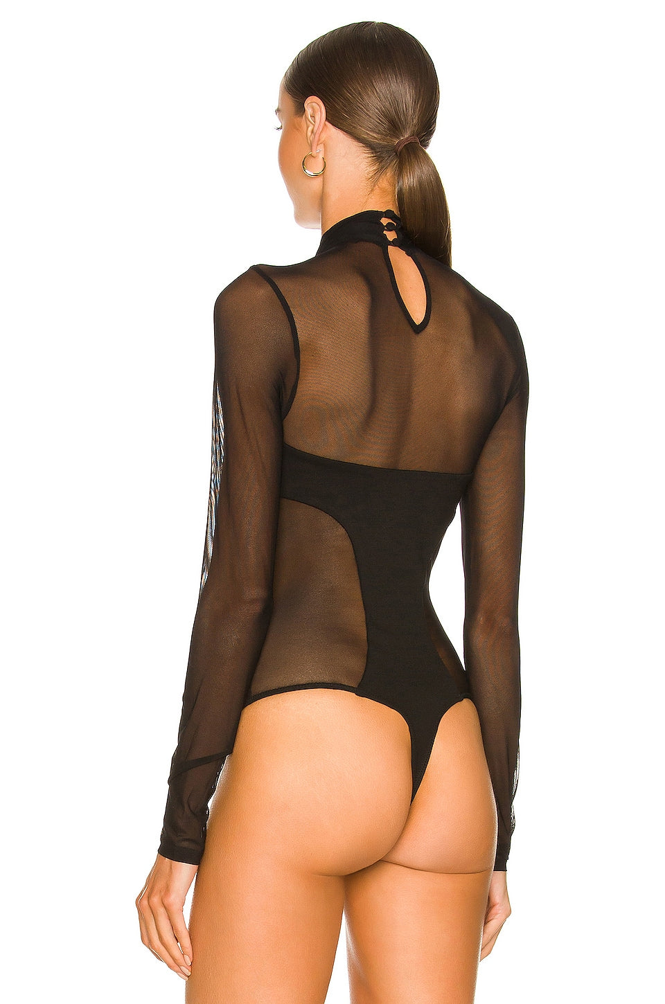 h:ours Elisha Bodysuit In Black SIZE X-SMALL