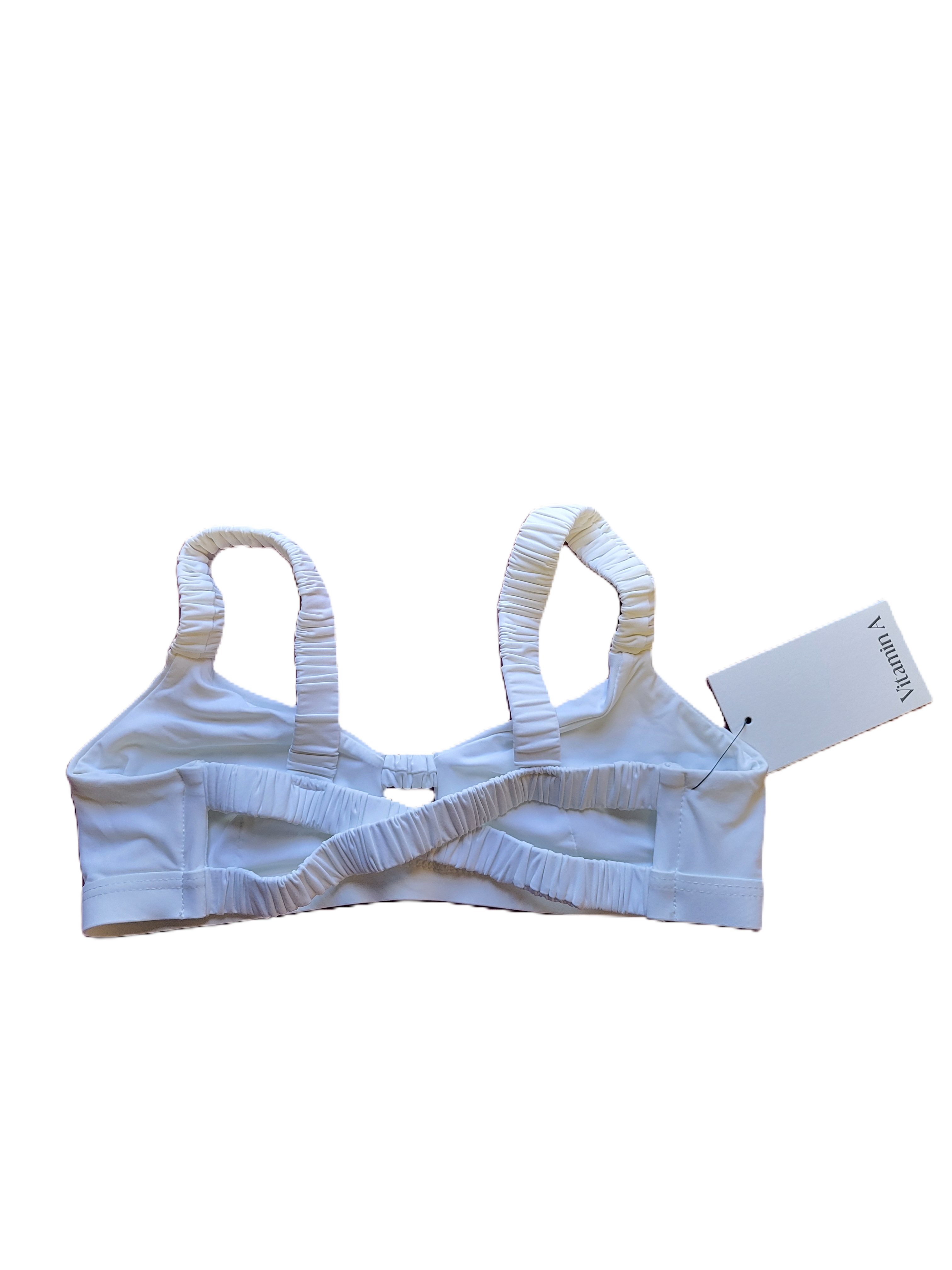 vitamin A Lennon Bikini Top in White EcoLux Women's Size Small