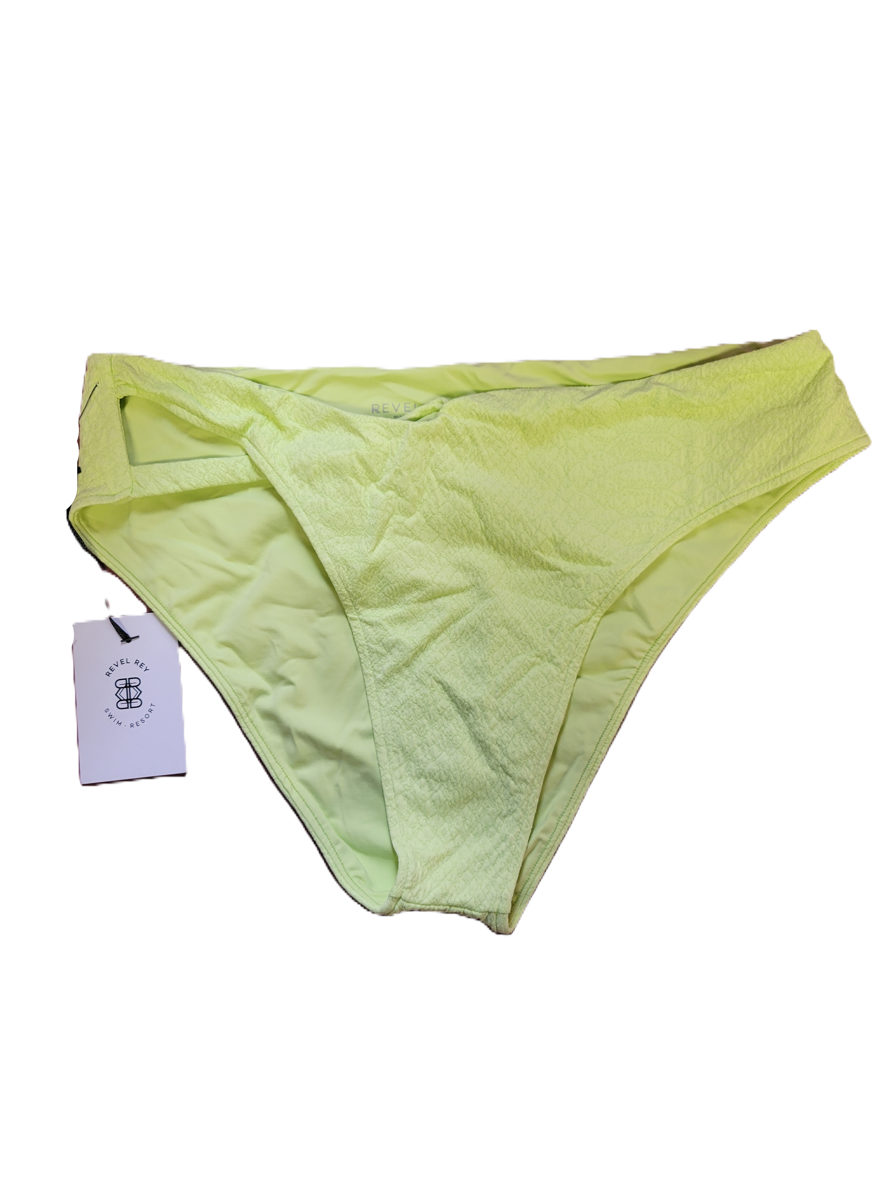 Revel Rey Lennon Bikini Bottom in Key Lime Snake Women's Size Medium