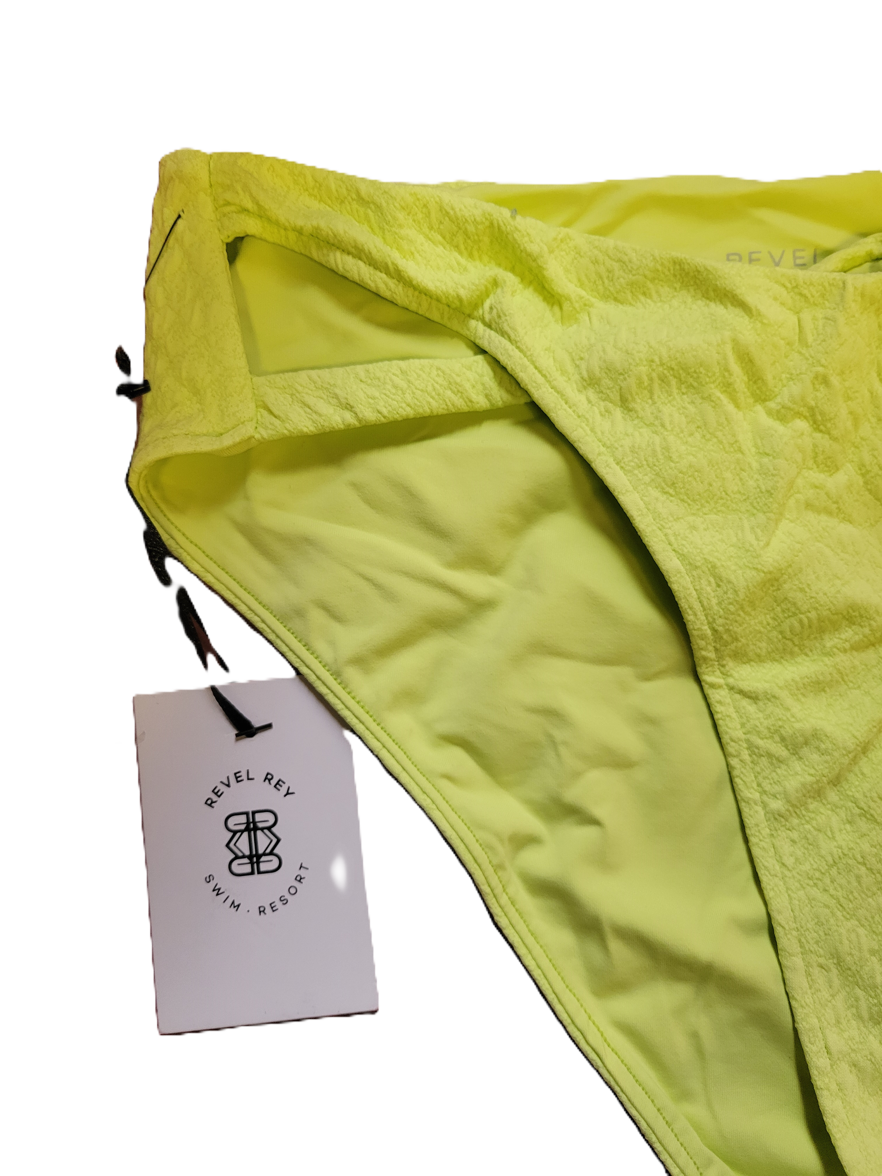 Revel Rey Lennon Bikini Bottom in Key Lime Snake Women's Size Medium