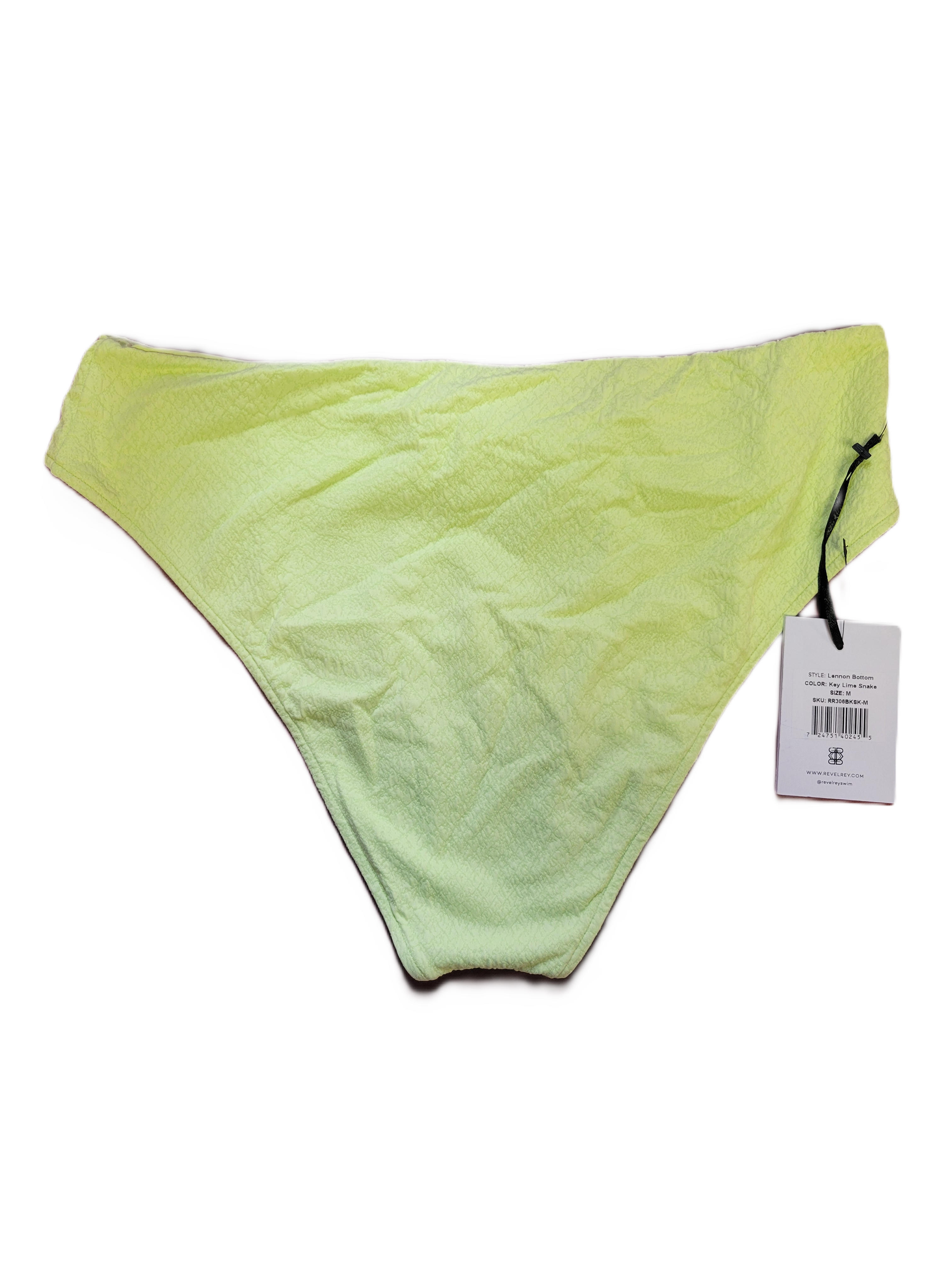 Revel Rey Lennon Bikini Bottom in Key Lime Snake Women's Size Medium