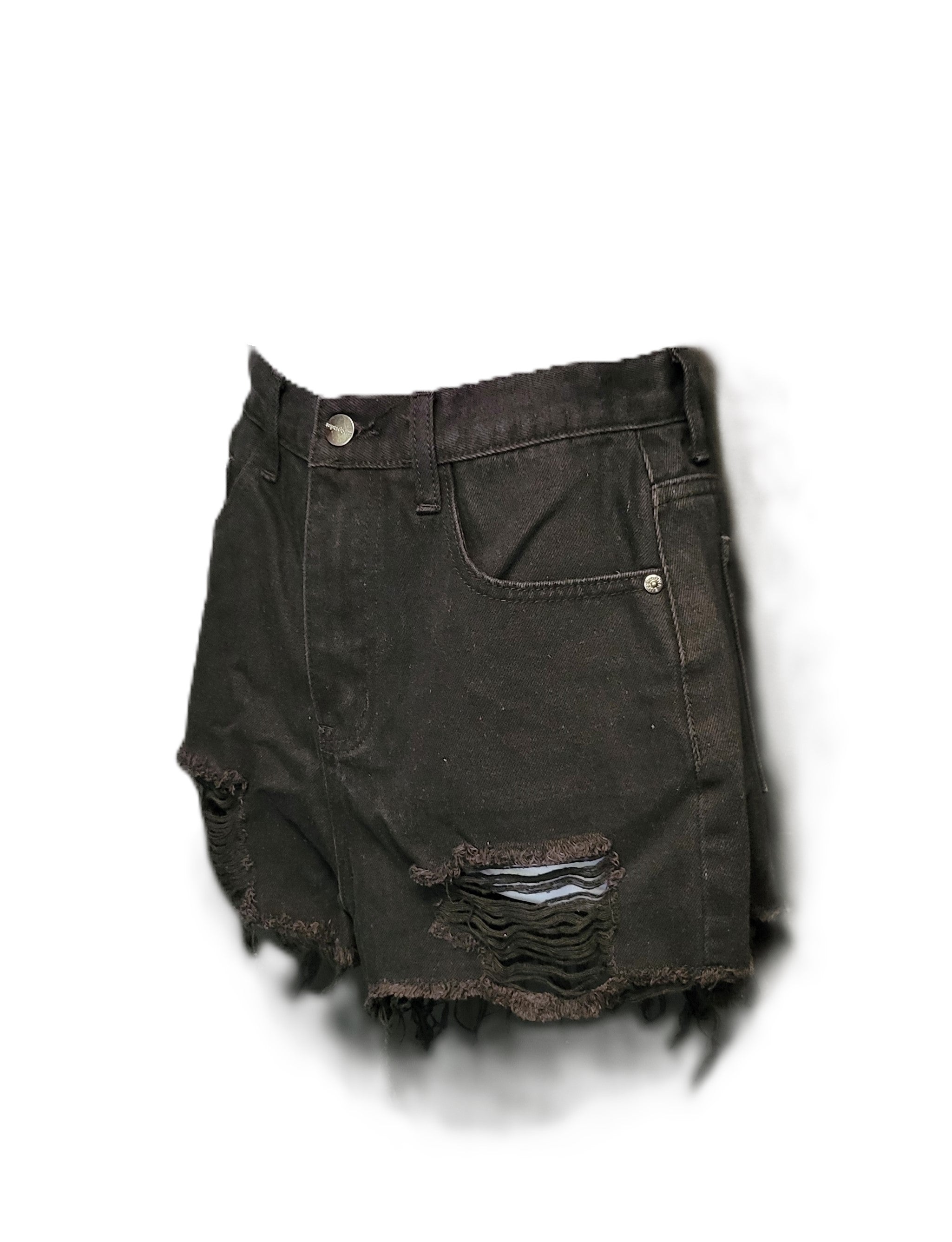 superdown Simi Distressed Denim Short in Black Size 25