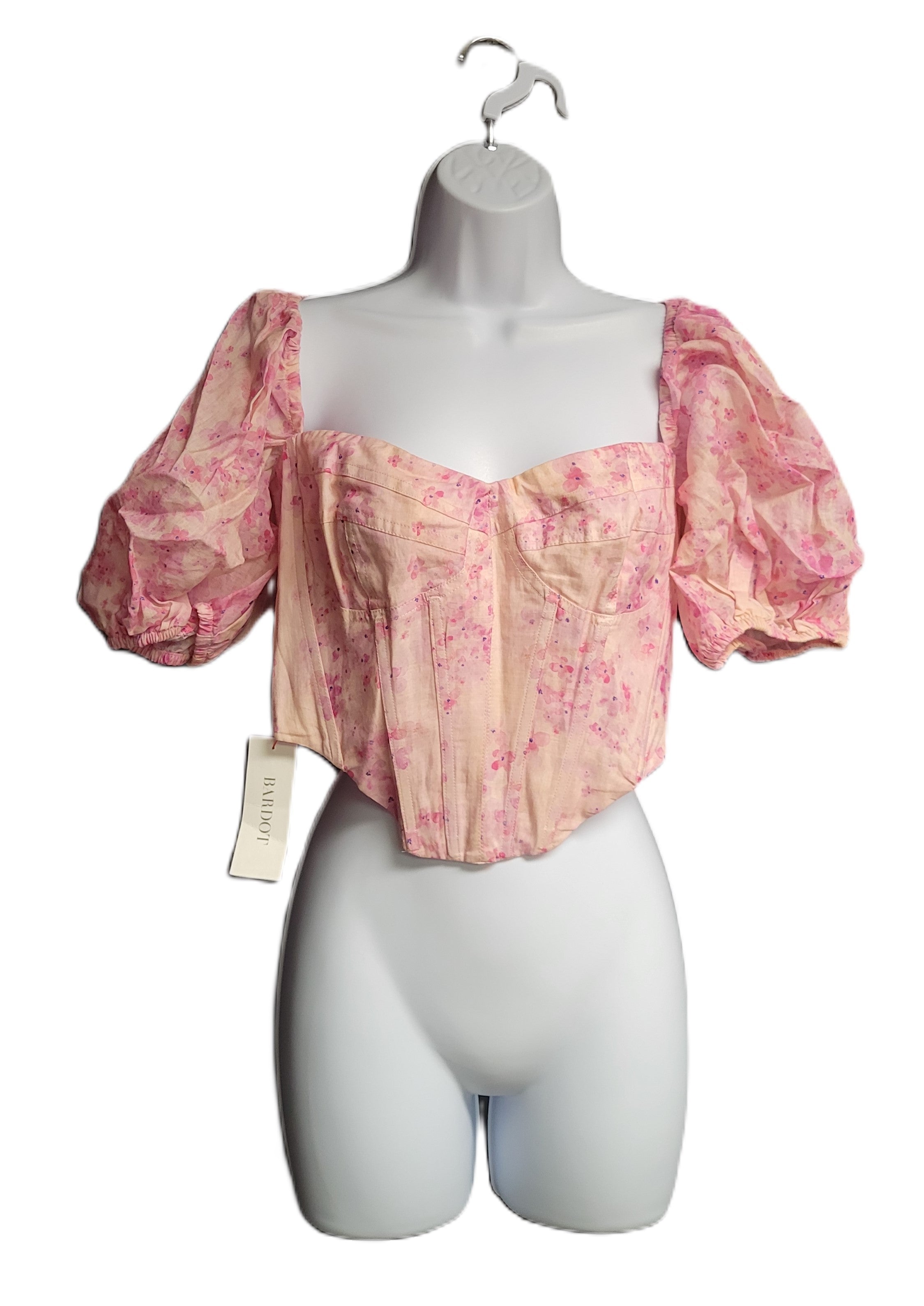Bardot Kiah Corset Top in Pink Floral Size 6