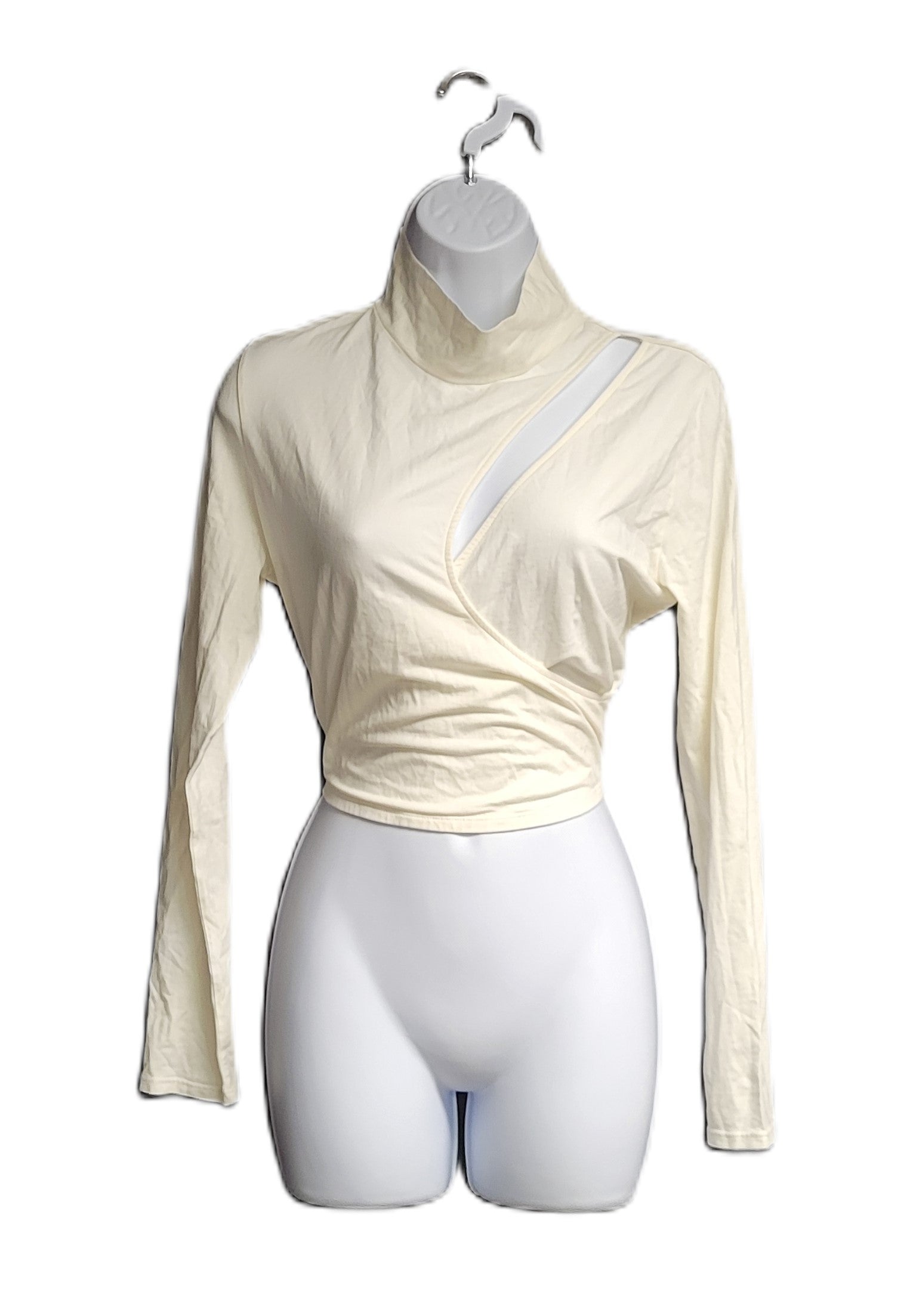 Lanston Cutout Turtleneck in Off White Size Large