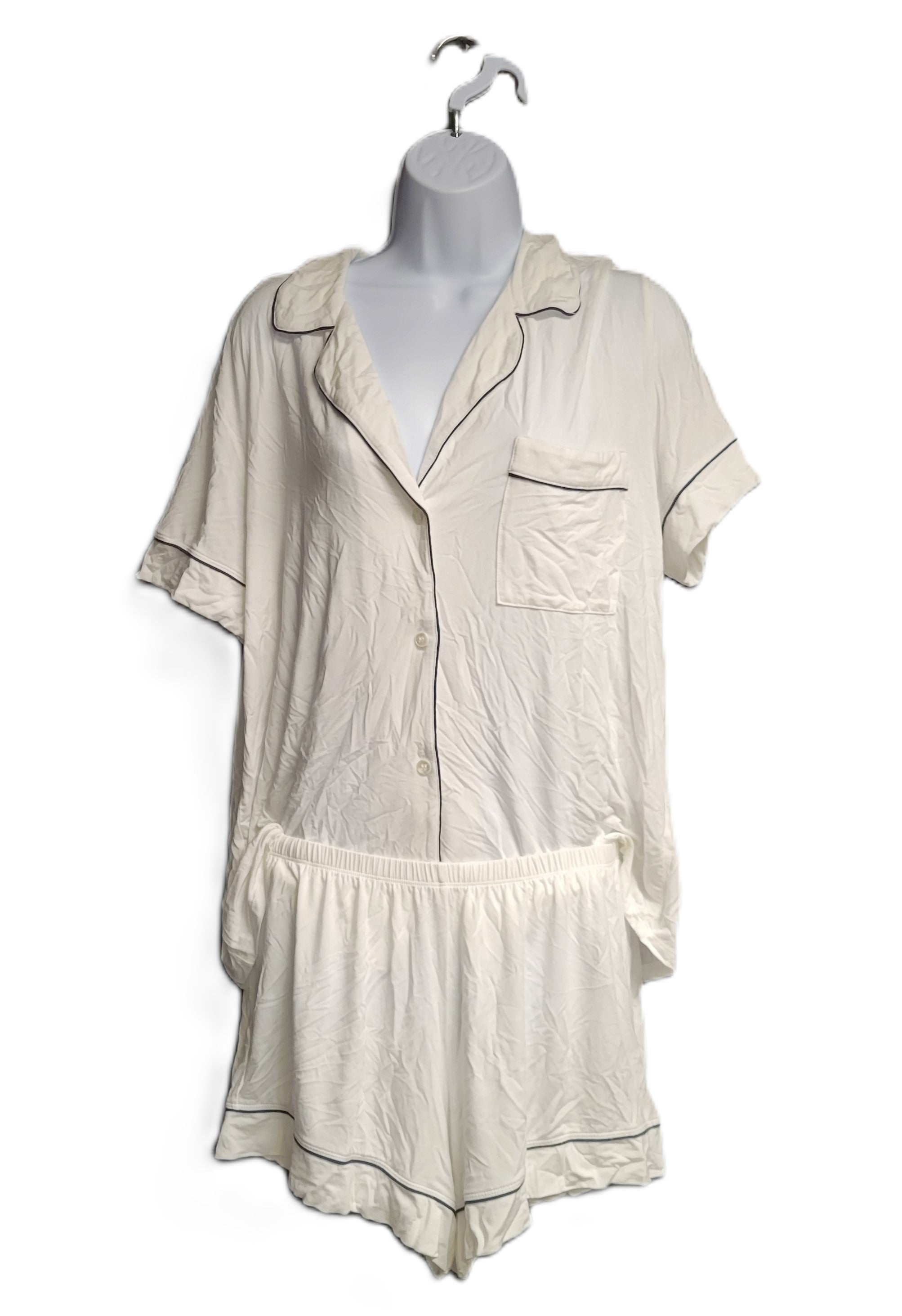 eberjey Gisele Short PJ Set in Ivory & Navy Size Medium