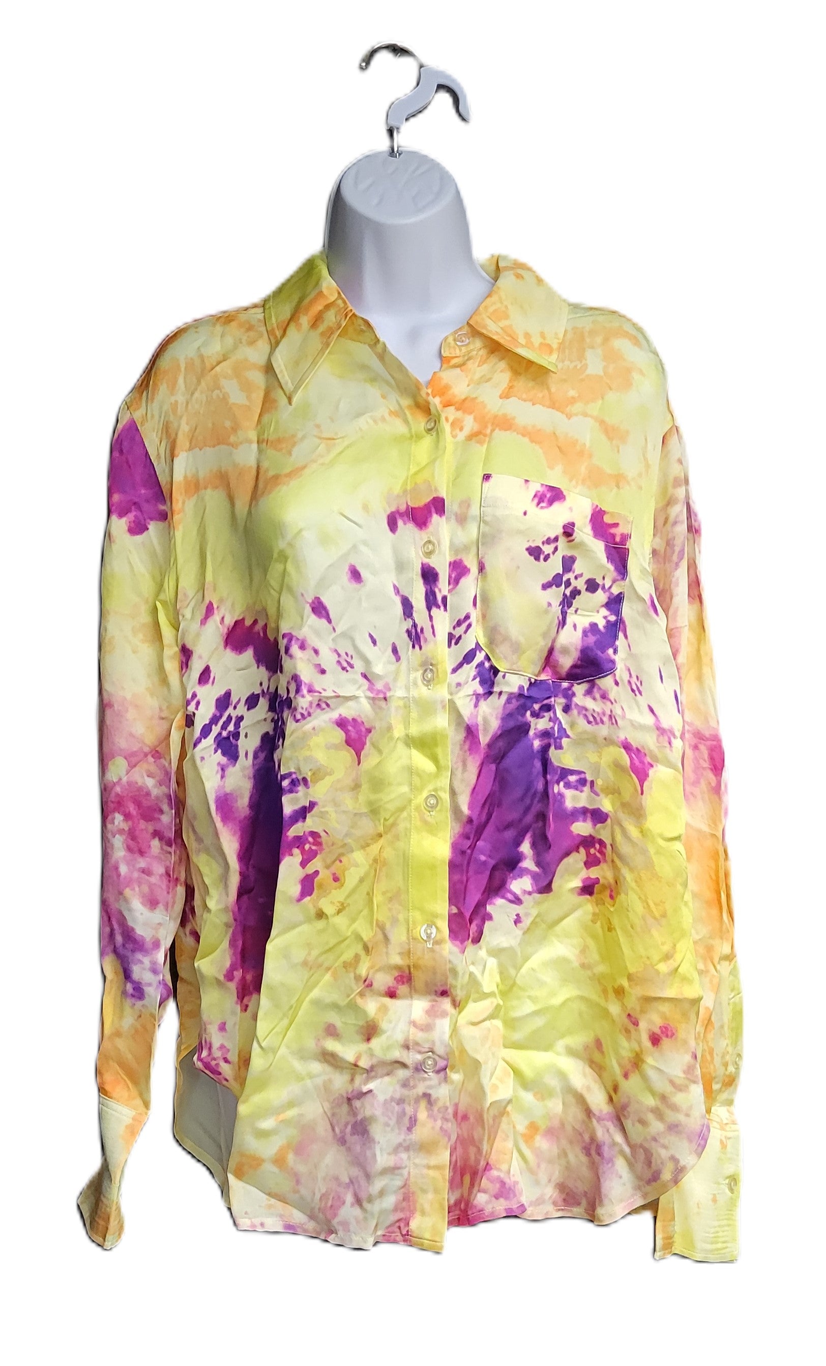 L'Academie Lenae Shirt in Multi Vesper Tie Dye Size Medium