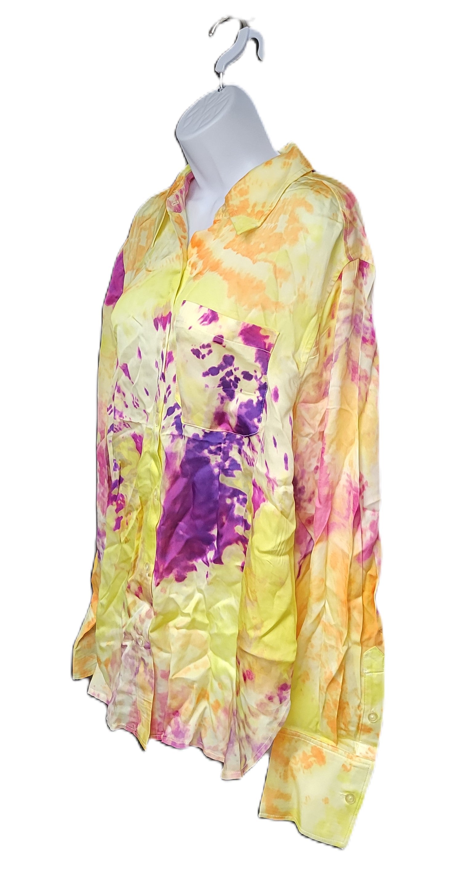 L'Academie Lenae Shirt in Multi Vesper Tie Dye Size Medium