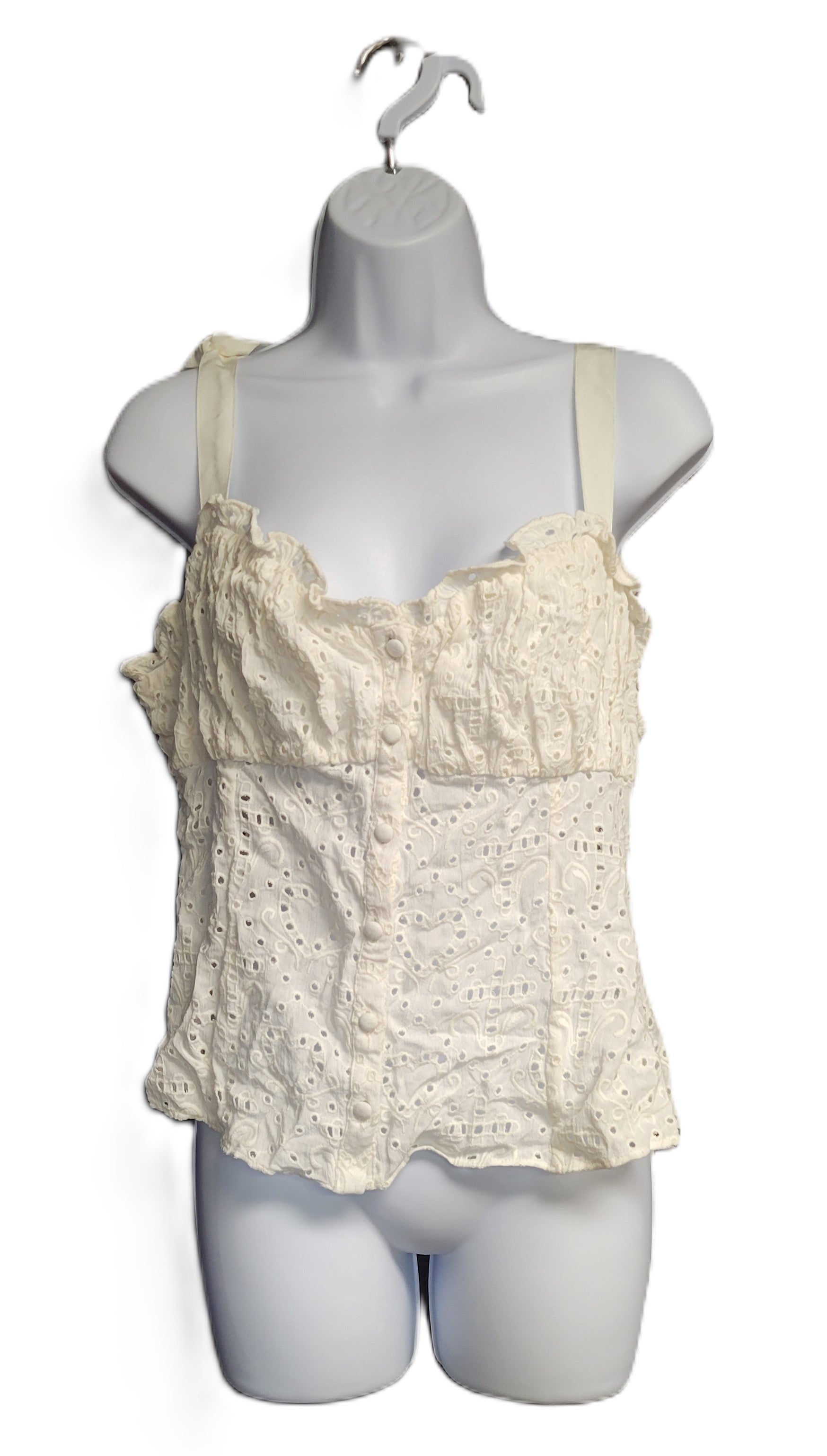 LPA Ella Eyelet Top in Coconut Milk Size Large