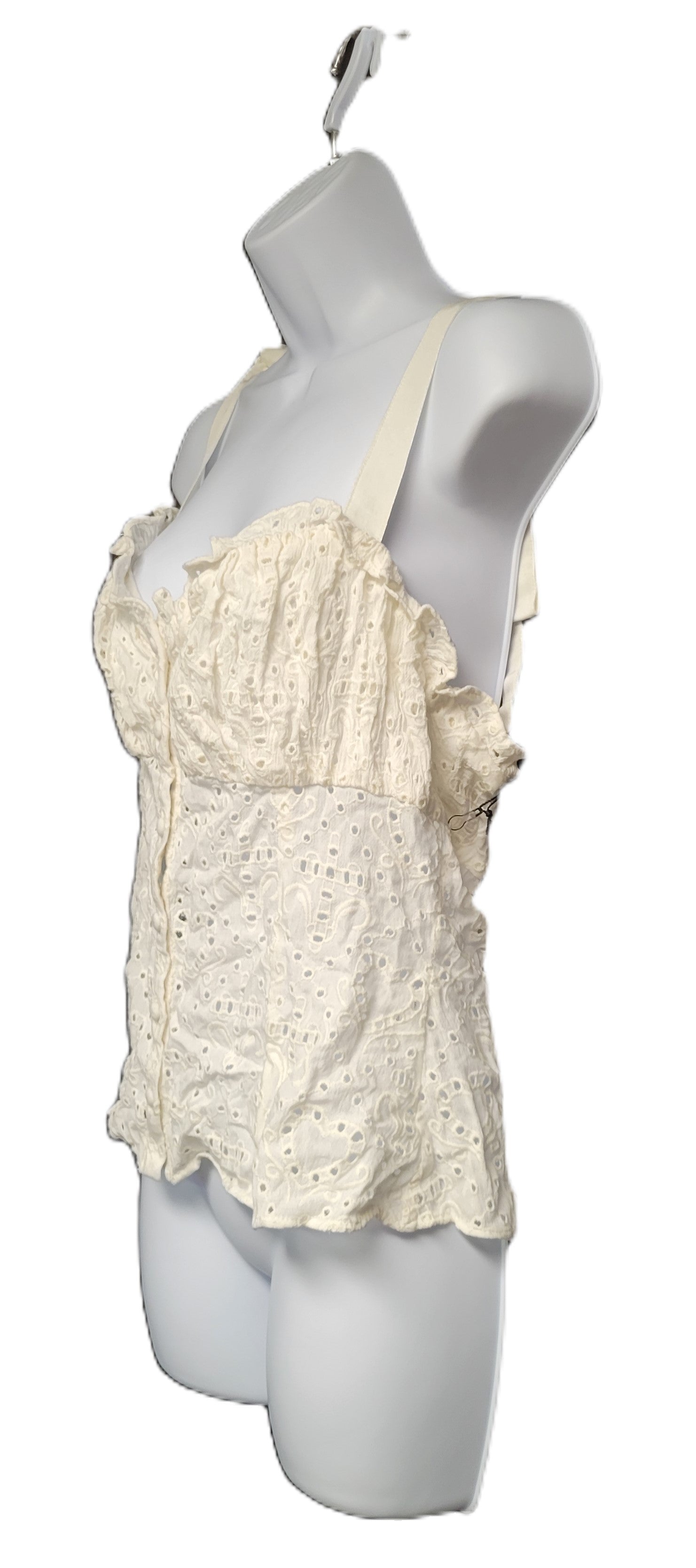 LPA Ella Eyelet Top in Coconut Milk Size Large