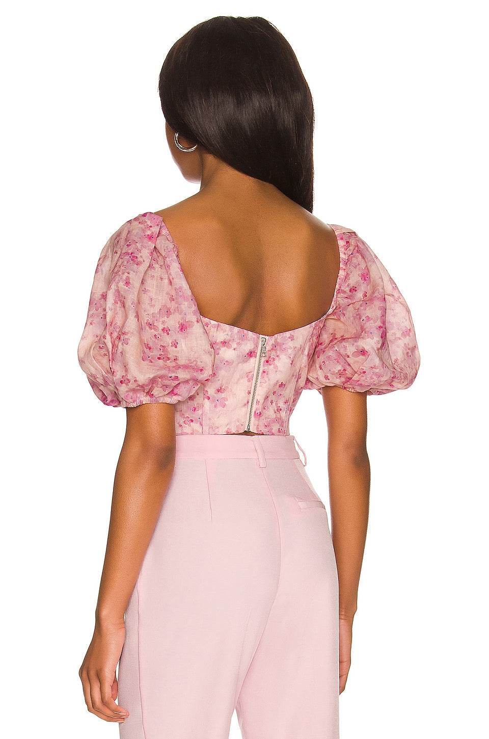 Bardot Kiah Corset Top in Pink Floral Size 6