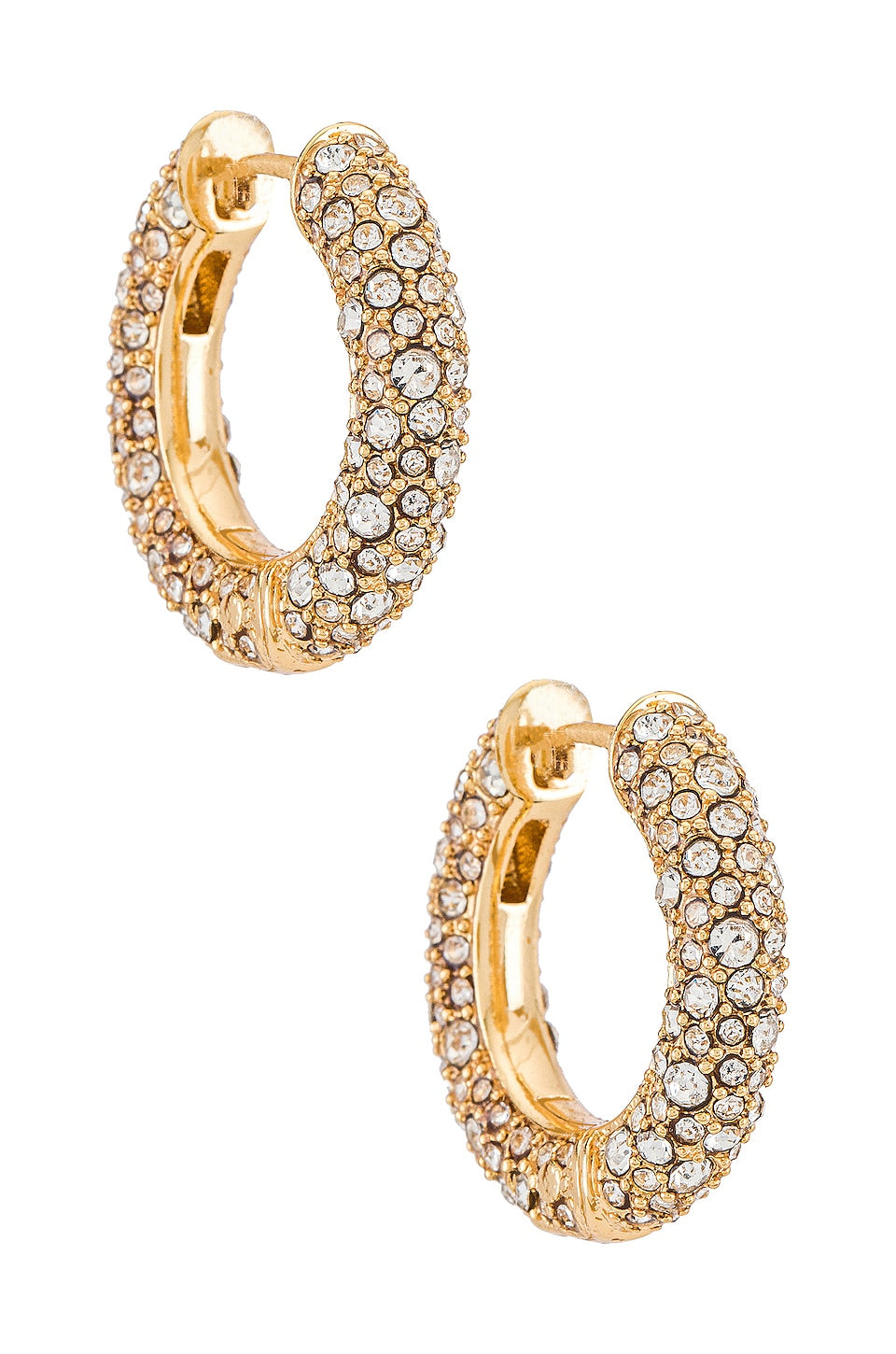 BaubleBar Carina Huggie Hoops in Clear Size All