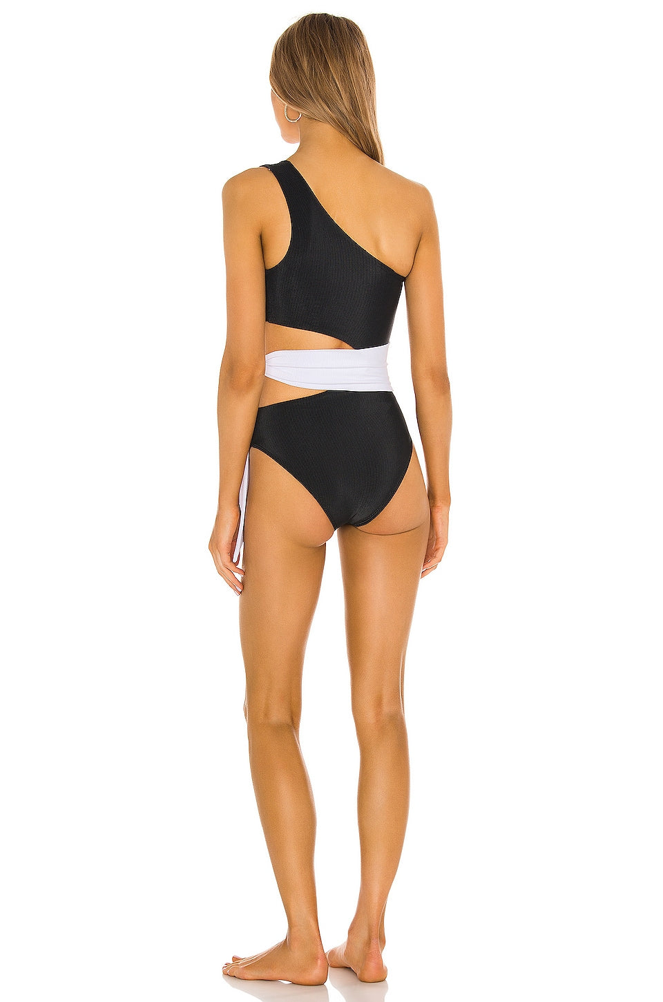 BEACH RIOT Carlie One Piece in Black & White SIZE MEDIUM