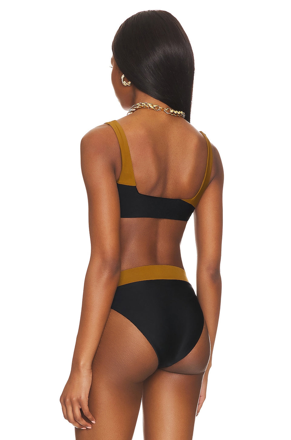 Camila Coelho Santos Top in Black & Tan Size X-Small