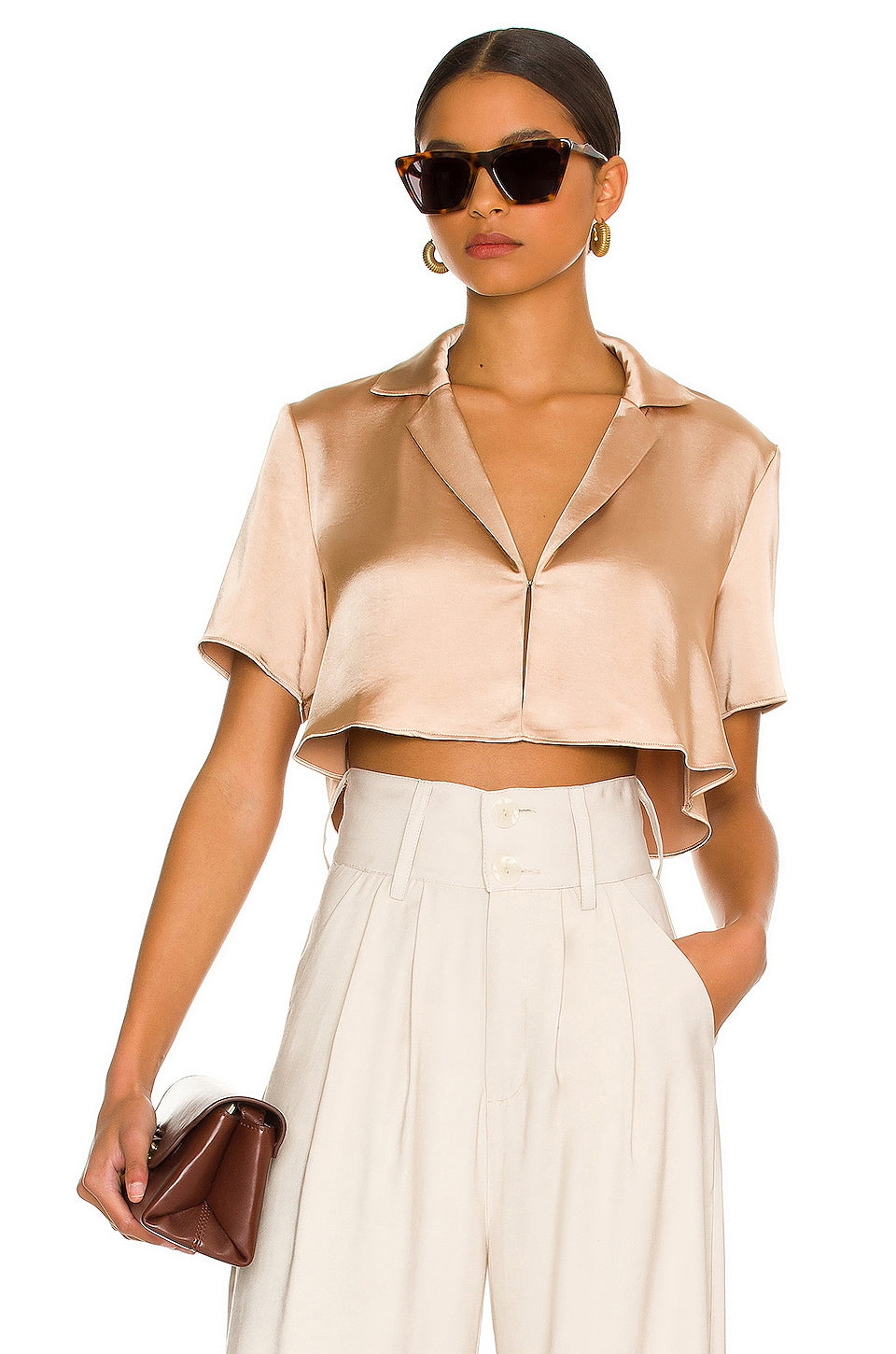 L'Academie Freja Top in Champagne Size Small