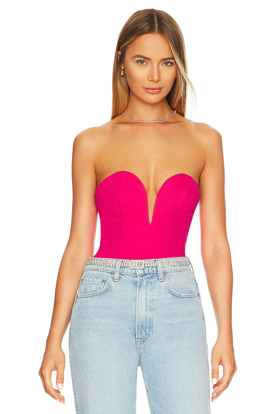 superdown Gianna Sweetheart Bodysuit in Pink Size X-Small