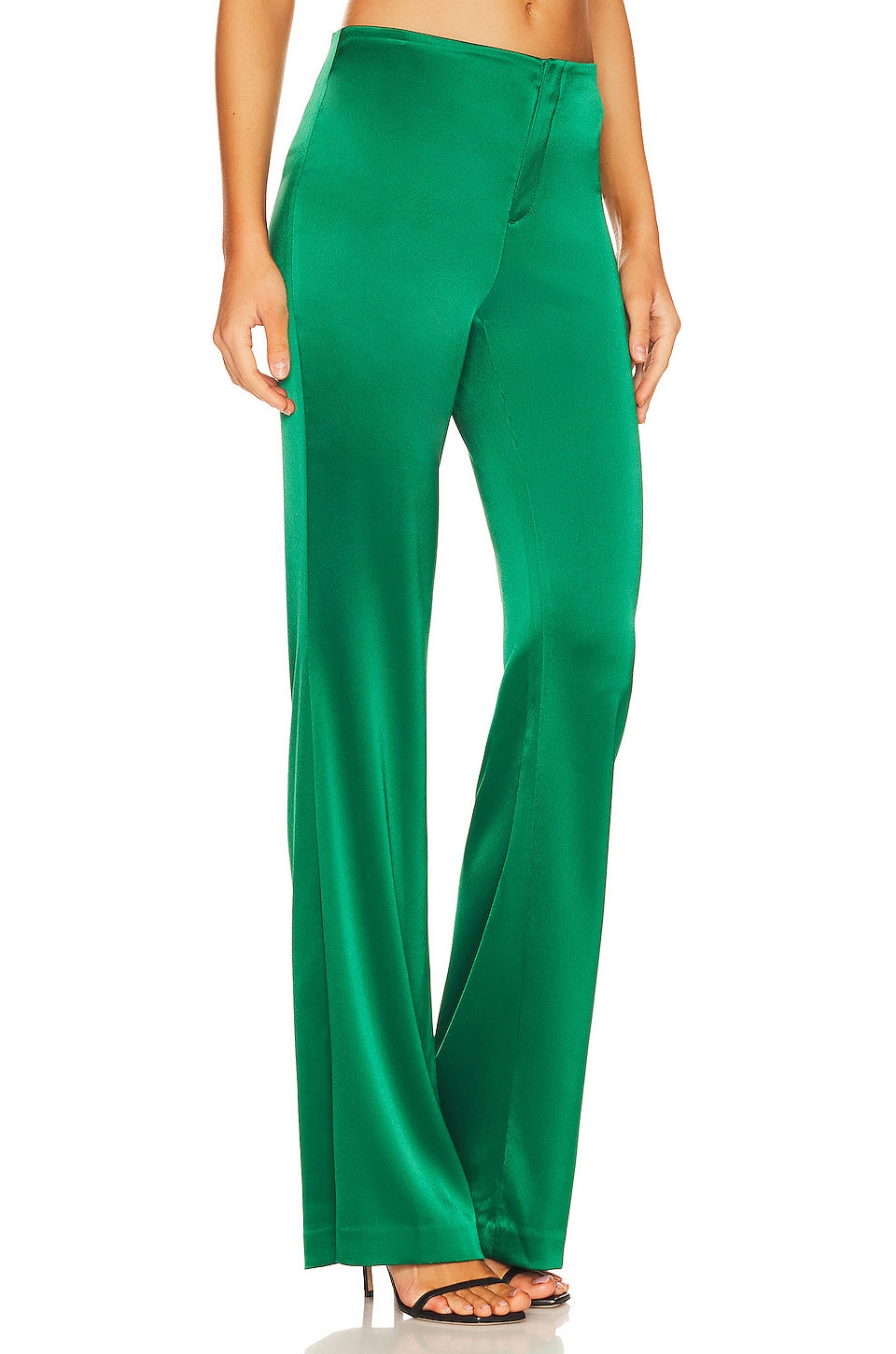 Alice + Olivia Teeny Fit Flare Bootcut Pant in Emerald SIZE MEDIUM