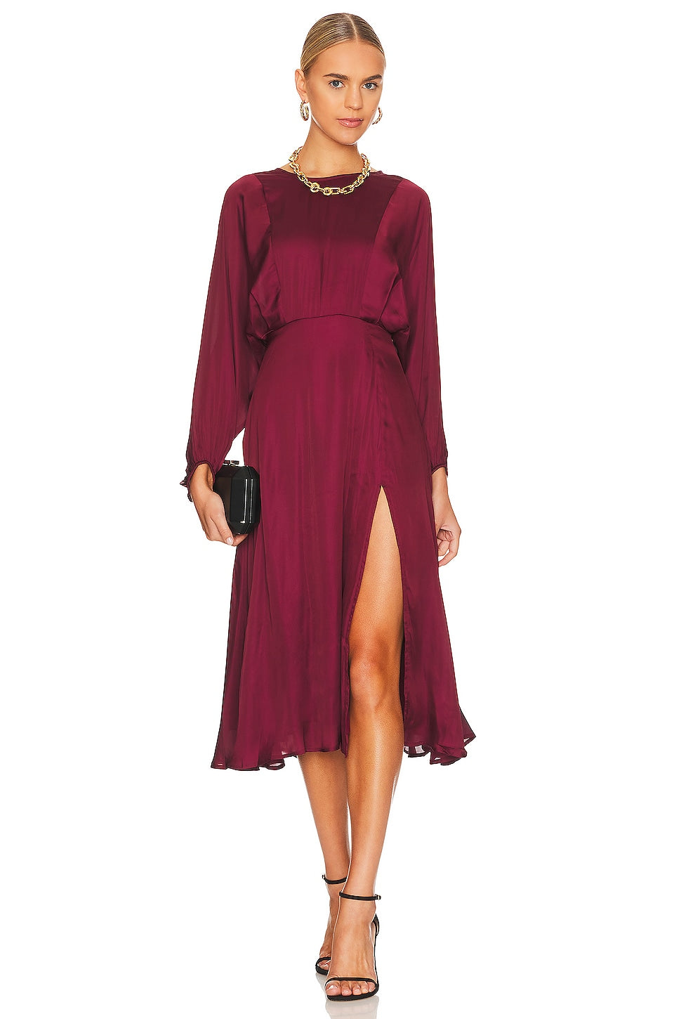 ASTR the Label Marin Dress in Wine SIZE MEDIUM