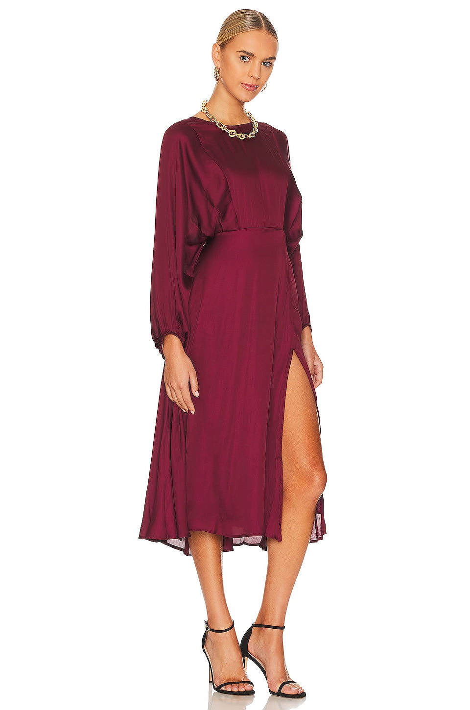 ASTR the Label Marin Dress in Wine SIZE MEDIUM