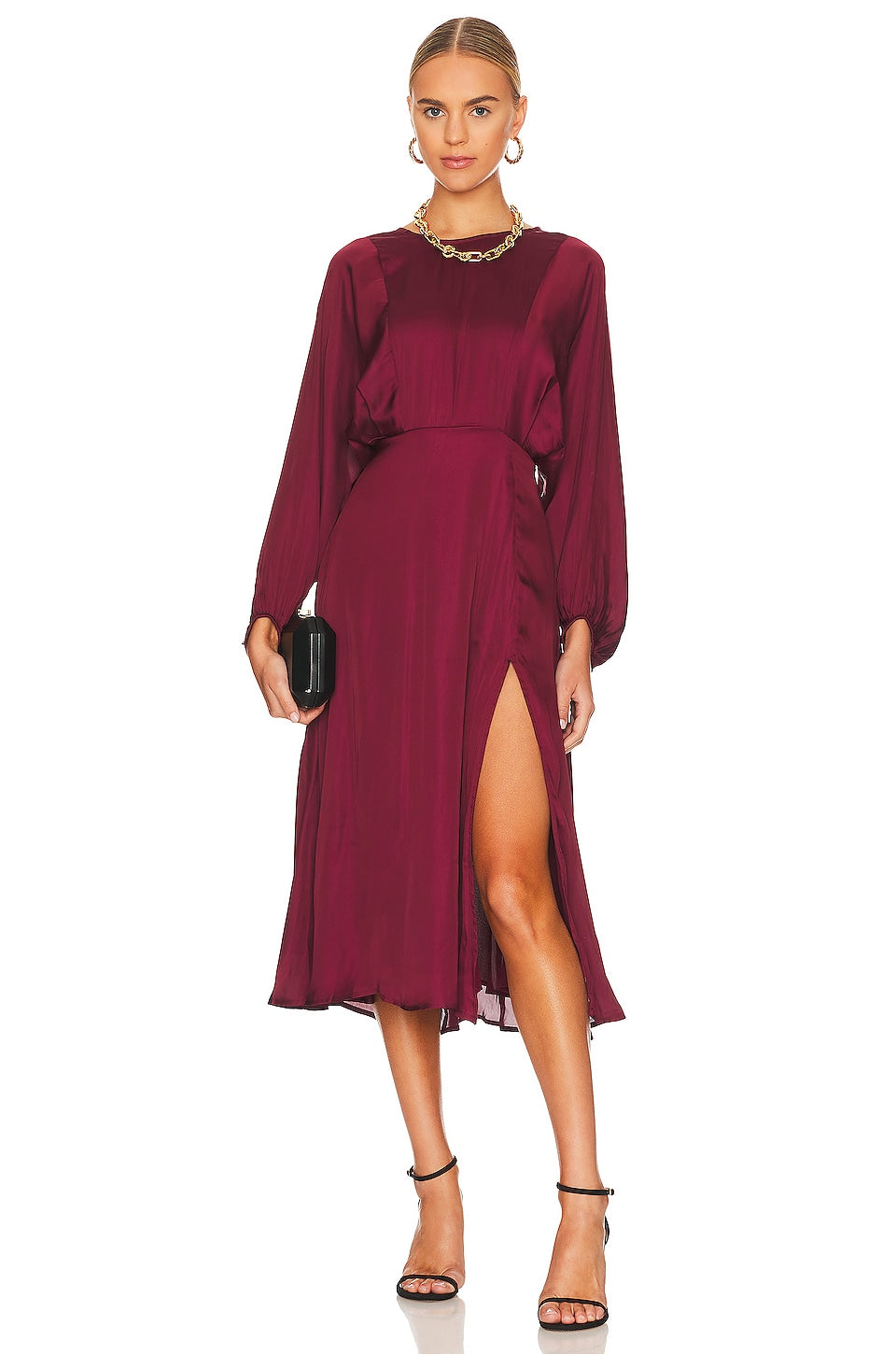 ASTR the Label Marin Dress in Wine SIZE MEDIUM