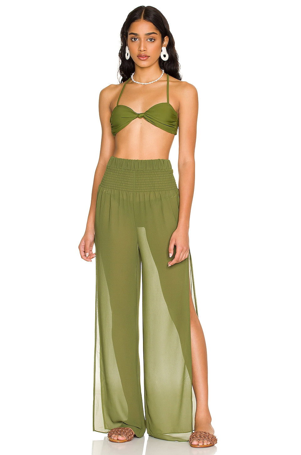 Camila Coelho Nana Pants in Sage Green SIZE X-SMALL