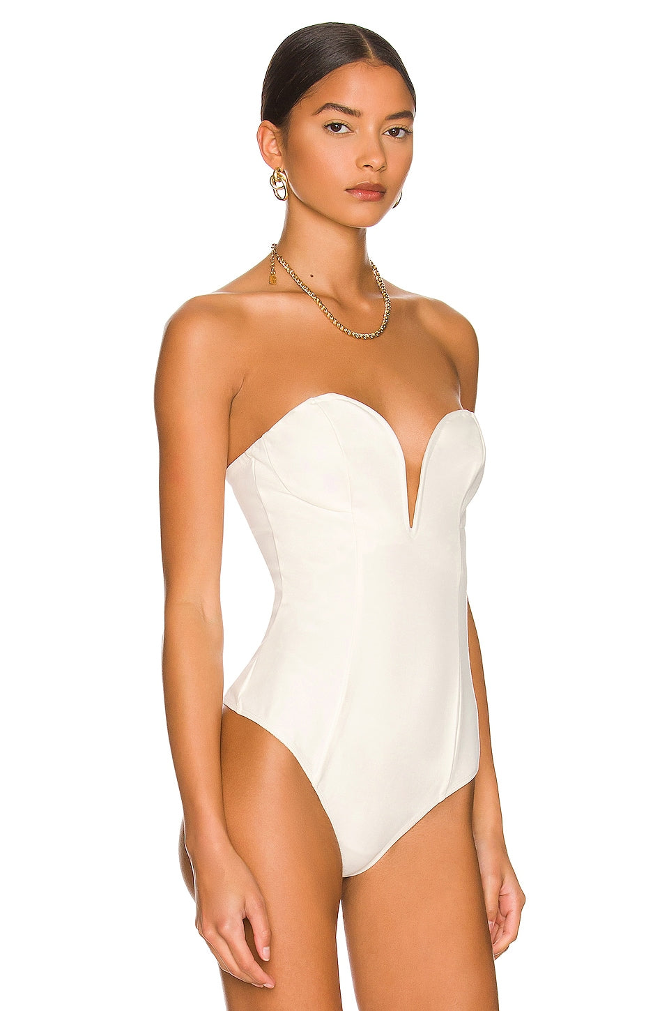 superdown Gianna Sweetheart Bodysuit in White