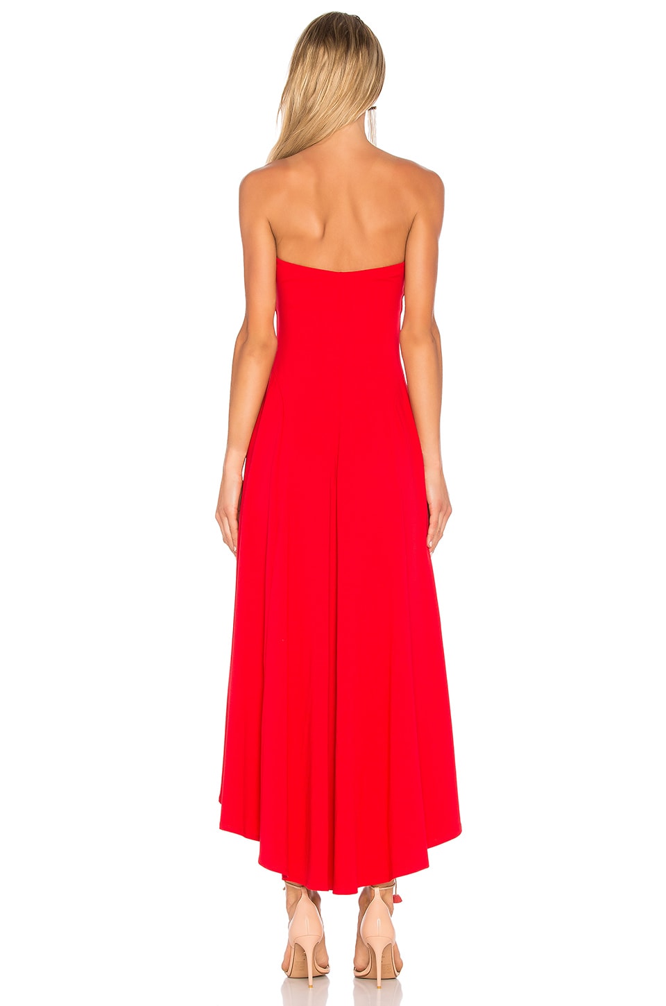 Susana Monaco Strapless Hi Low Dress in Perfect Red SIZE X-SMALL